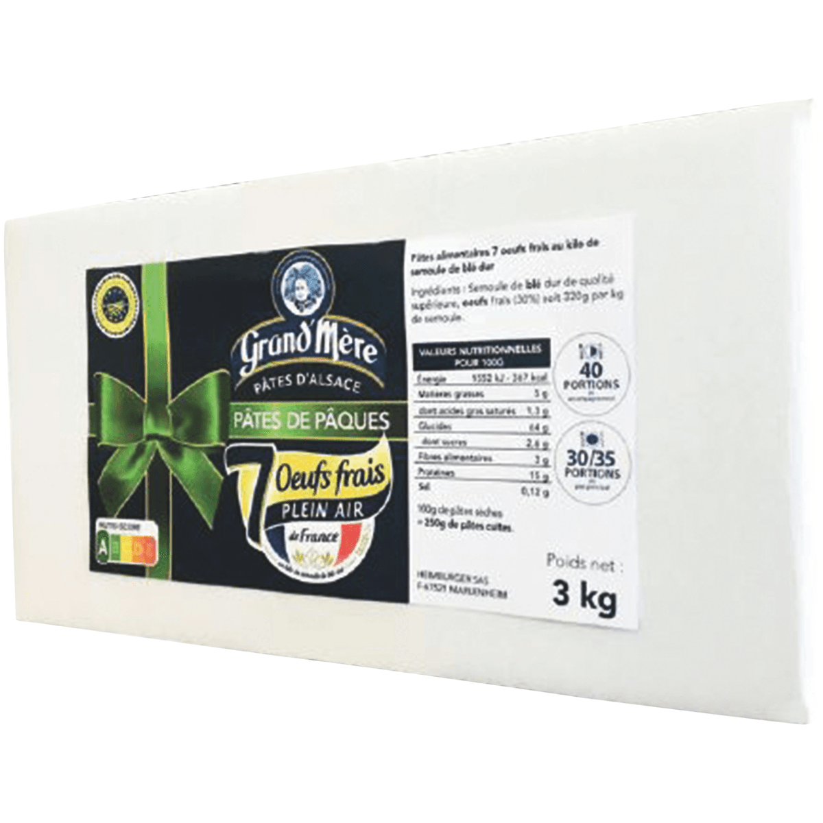 PATES DE PAQUES AUX OEUFS - CARTON 3KG