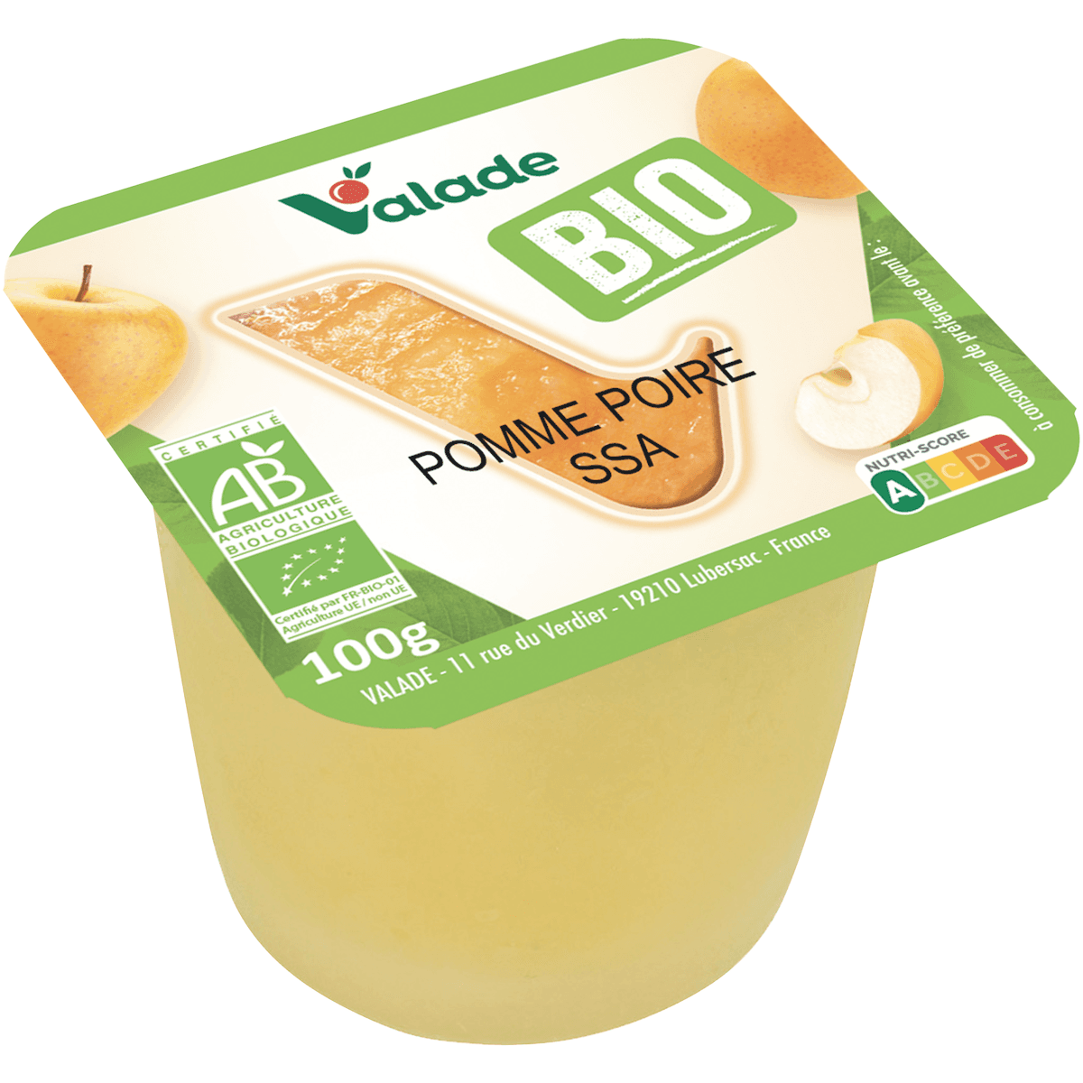 COMPOTES POMMES POIRE SSA BIO - CRT X120 CPL PLAST 100G