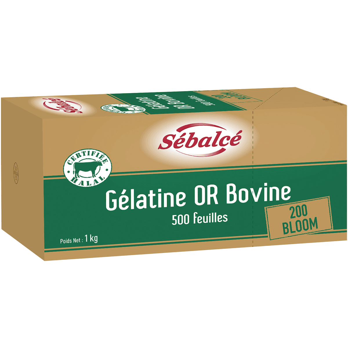 GELATINE OR BOVINE HALAL 500 FEUILLES ETUI 1KG