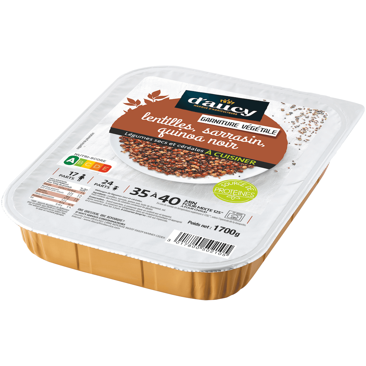 GARNITURE VEGETALE LENTILLES SARRASIN ET QUINOA NOIR  1,7KG