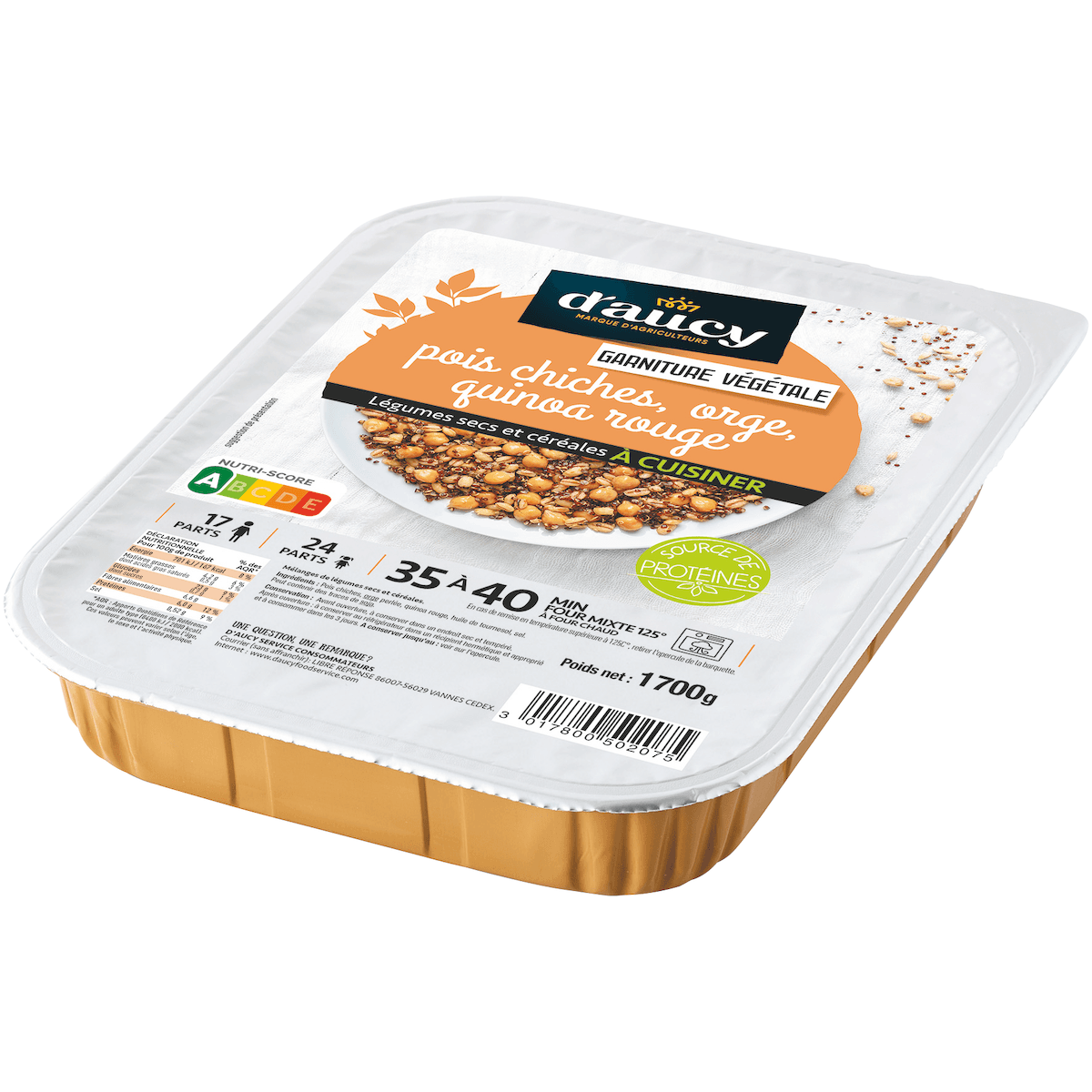 GARNITURE VEGETALE POIS CHICHES ORGE ET QUINOA ROUGE 1,7KG