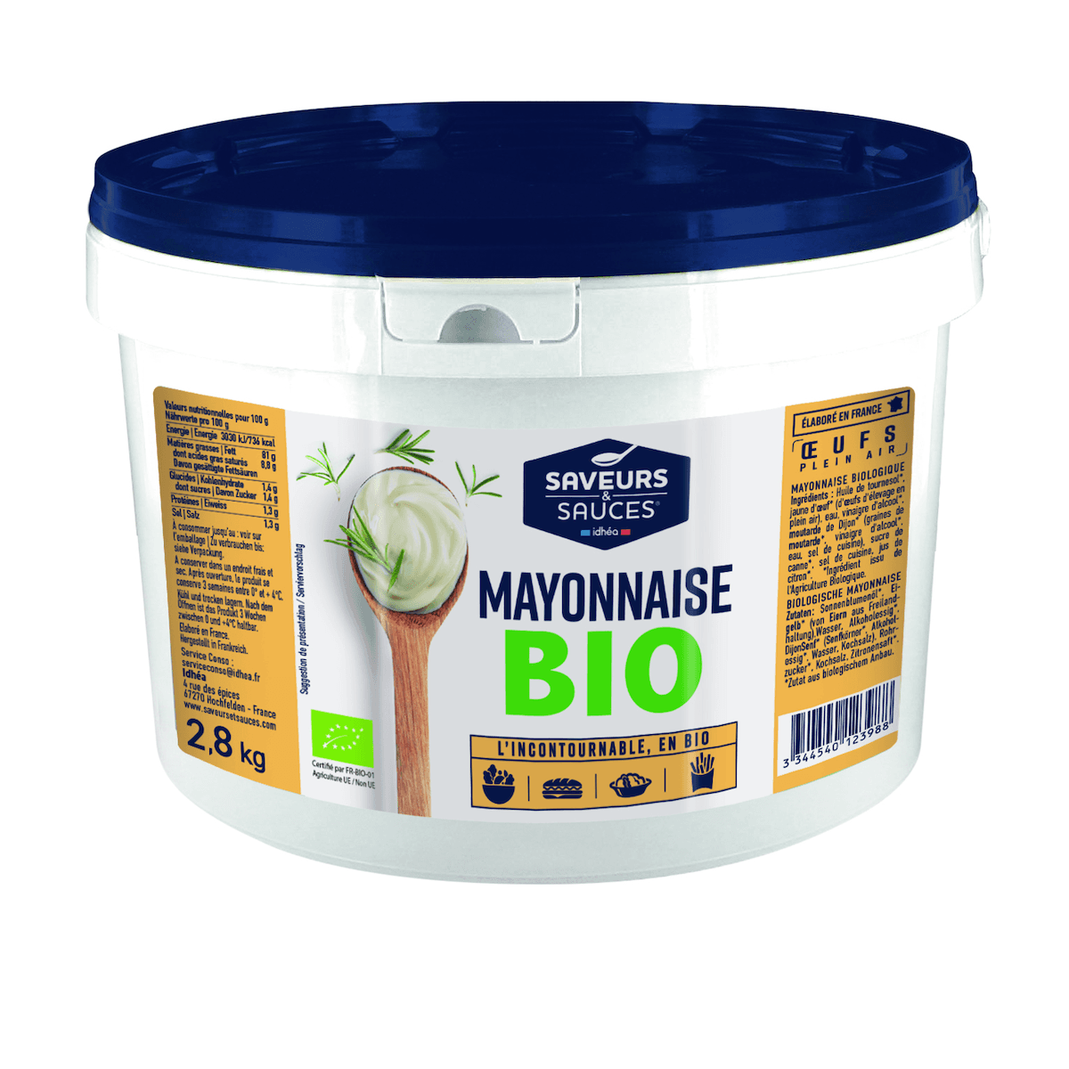 MAYONNAISE BIO - SEAU DE 2,8KG