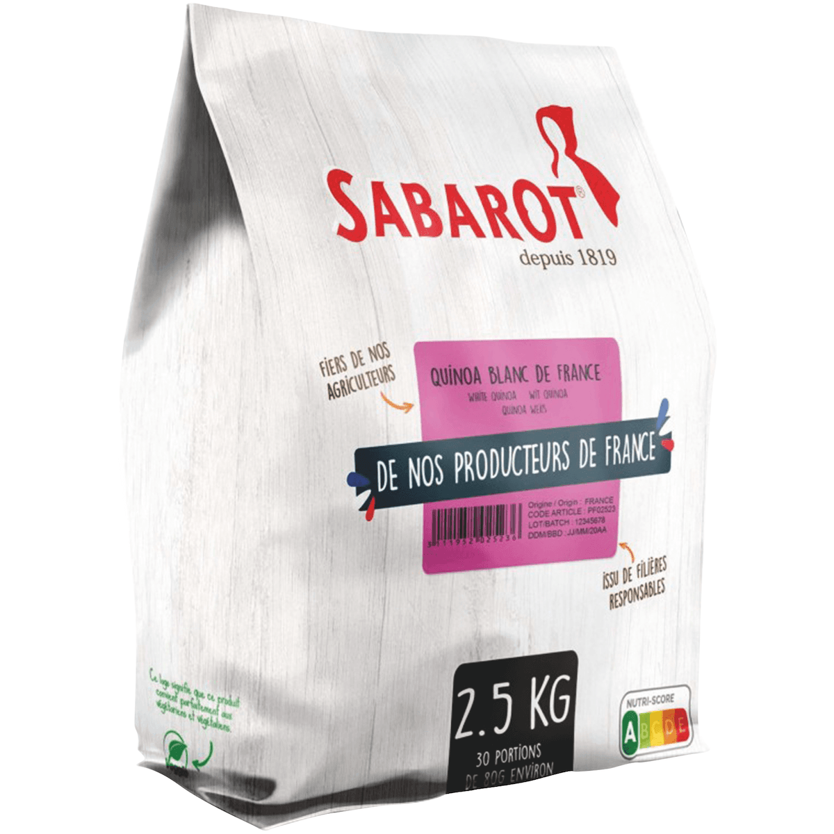 QUINOA BLANC DE FRANCE - CUISSON 6MIN - SAC 2,5KG