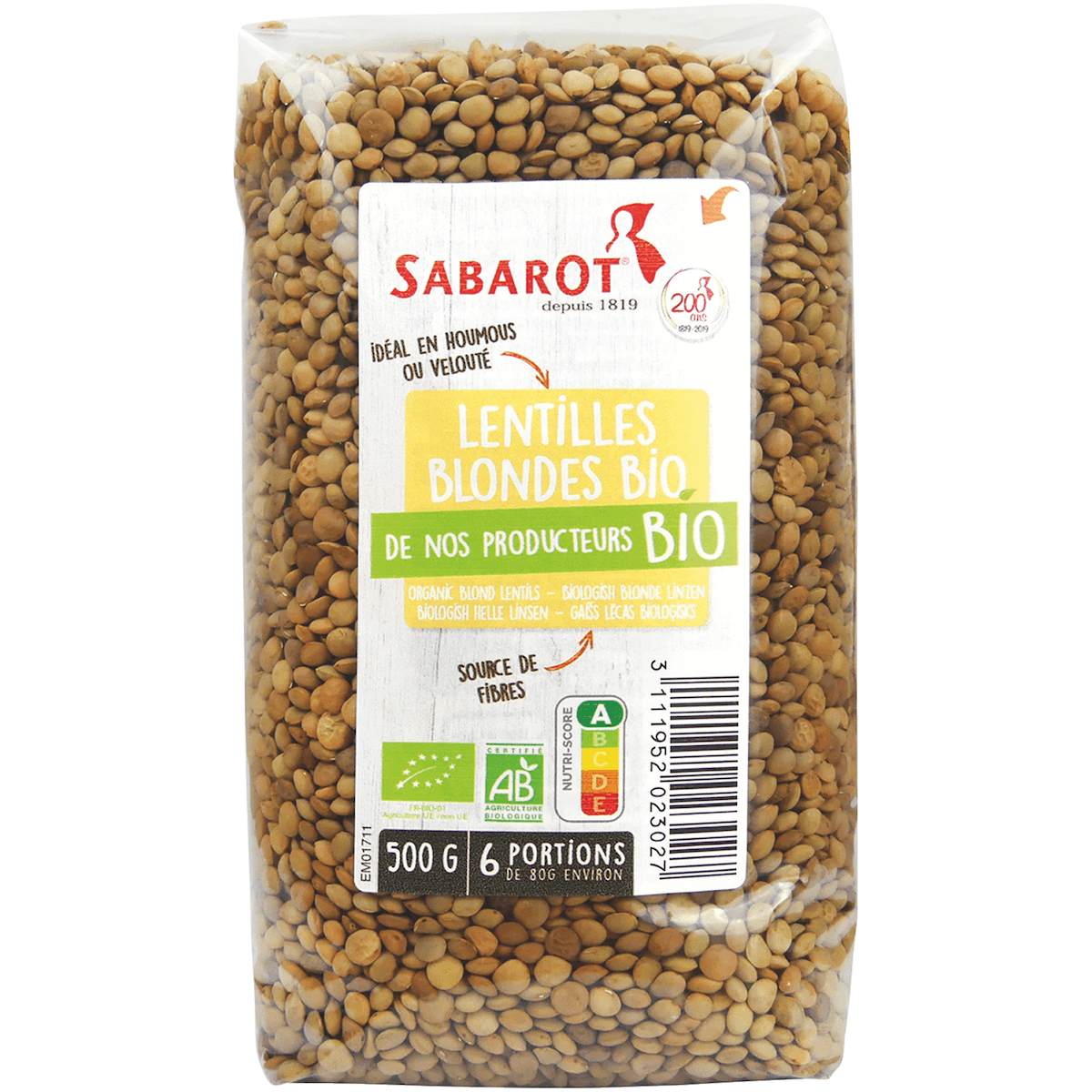 LENTILLES BLONDES BIO - 500G