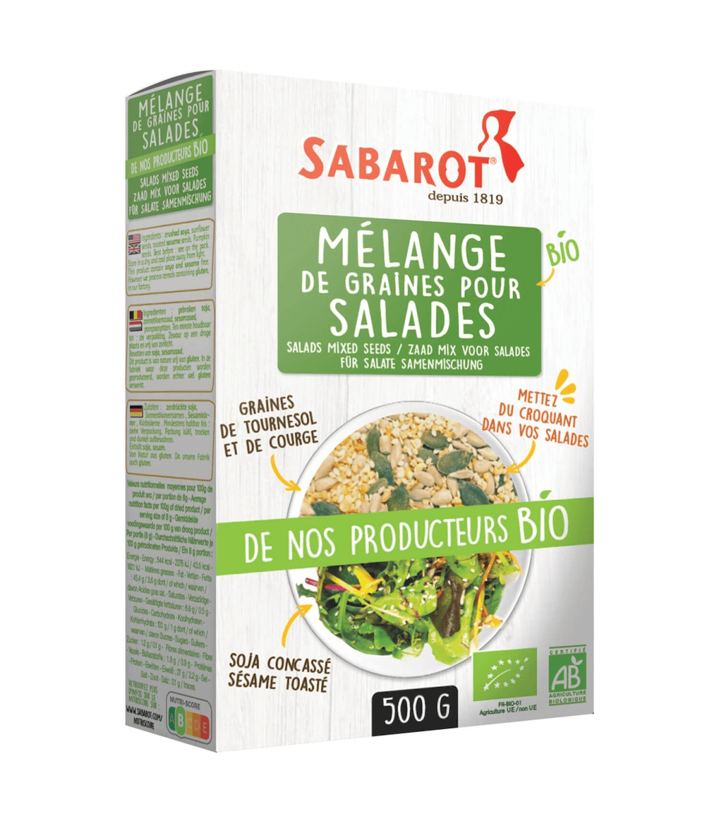 MELANGE POUR SALADE BIO - SOJA TOURNESOL SESAME TOASTE GRAINE DE COURGE - 500G