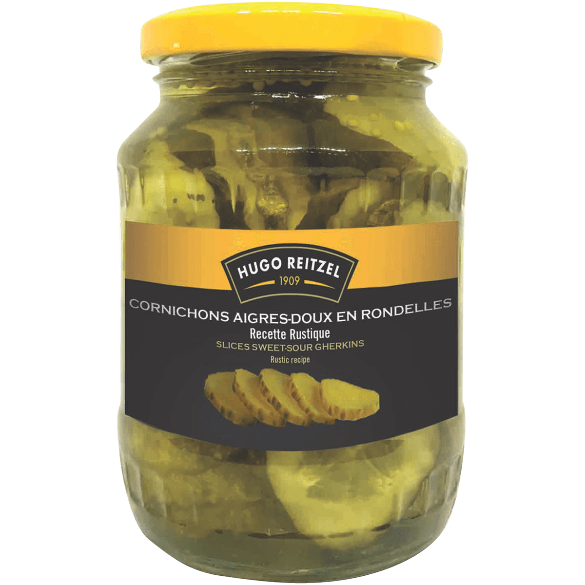 CORNICHONS AIGRES-DOUX EN RONDELLES BOCAL 845G (PNE)