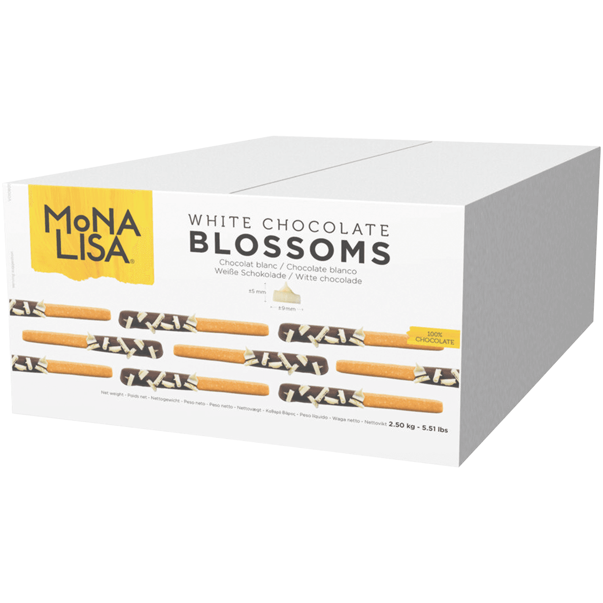 COPEAUX DE CHOCOLAT BLANC BLOSSOMS BOITE 2,5KG