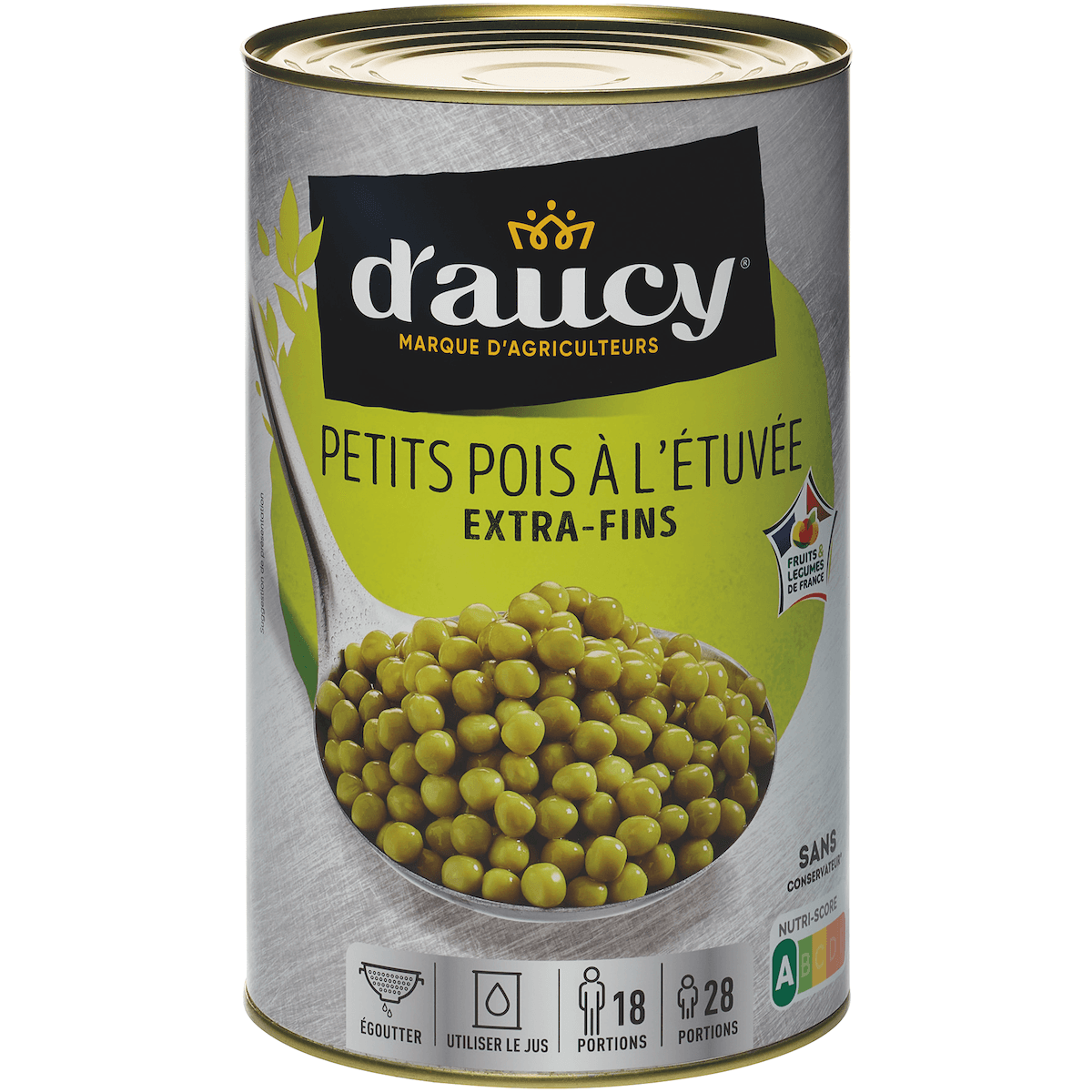 PETITS POIS EXTRA-FINS A L'ETUVEE - BTE 5/1 - CULTIVE 100% FRANCE - CEE2