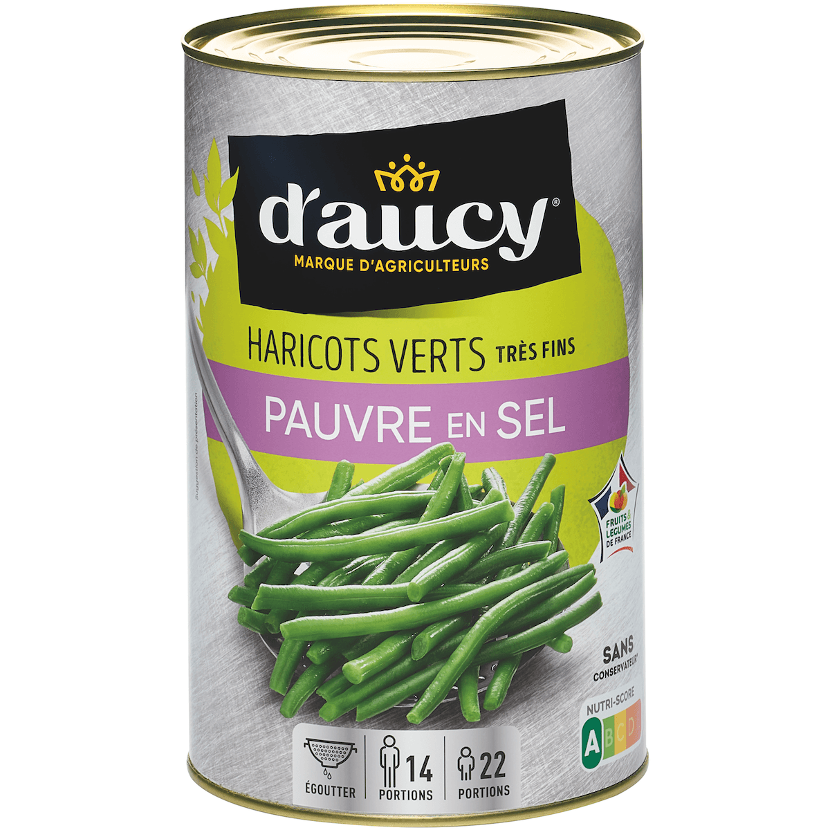 HARICOTS VERTS TRES FINS - BTE 5/1 PAUVRE EN SEL - CULTIVE 100% FRANCE - CEE2