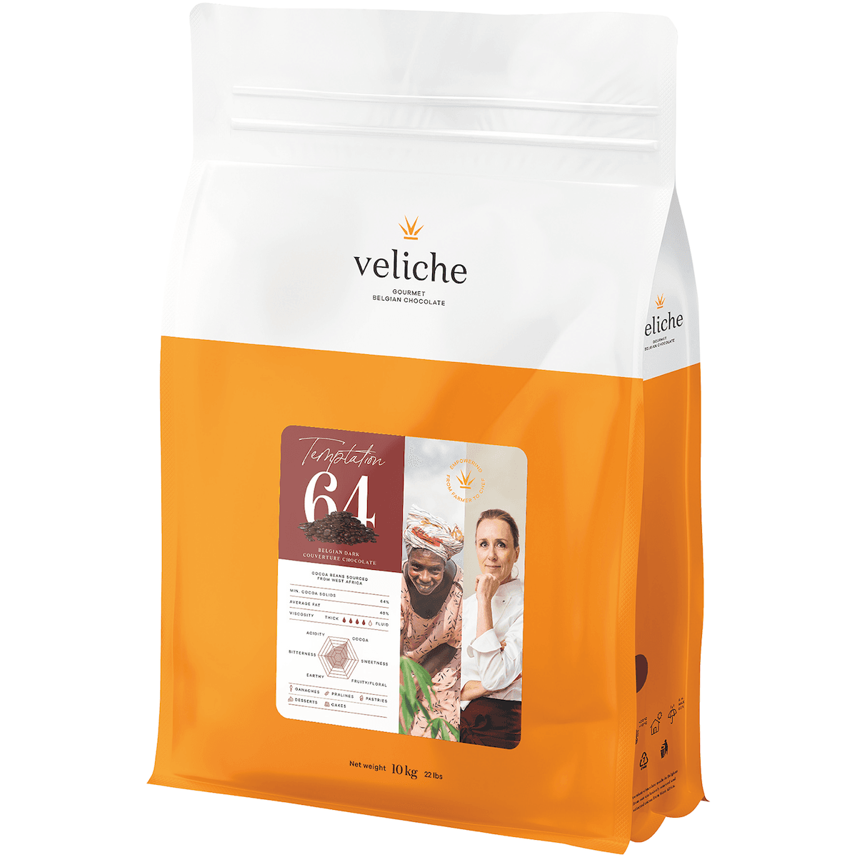 CHOCOLAT DE COUVERTURE NOIR DOT BELGE-TEMPTATION 64 SAC 5KG