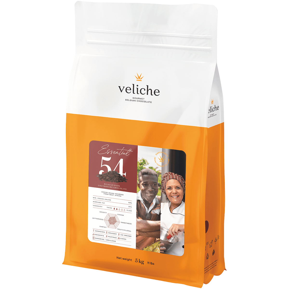 CHOCOLAT DE COUVERTURE NOIR DOT BELGE -ESSENTIAL 54 SAC 5KG