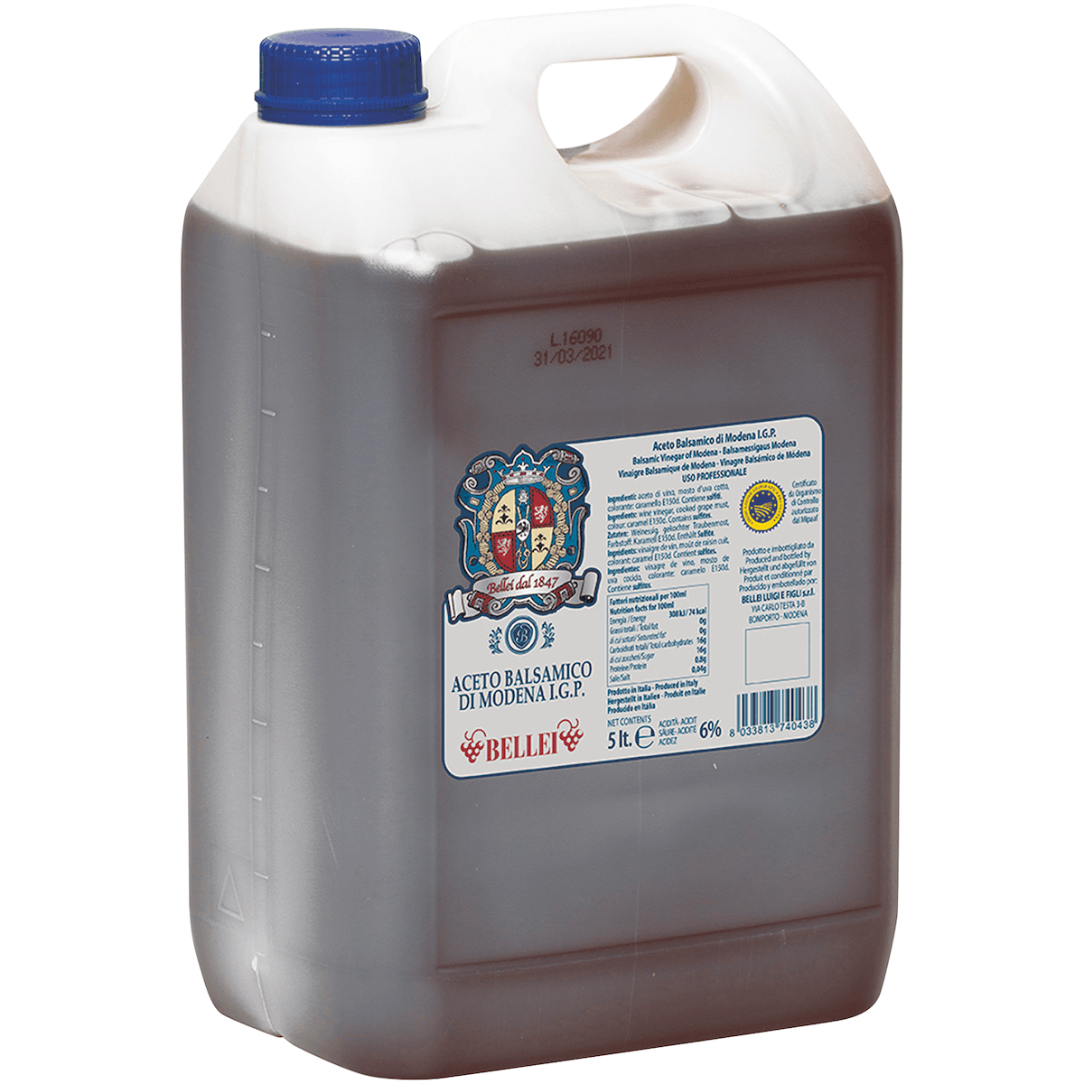 VINAIGRE BALSAMIQUE DE MODENE BIO 5L