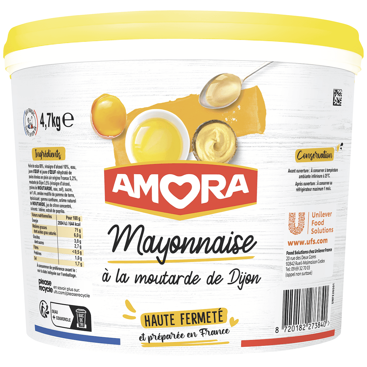 MAYONNAISE DE DIJON HAUTE FERMETE - SEAU 4,7 KG