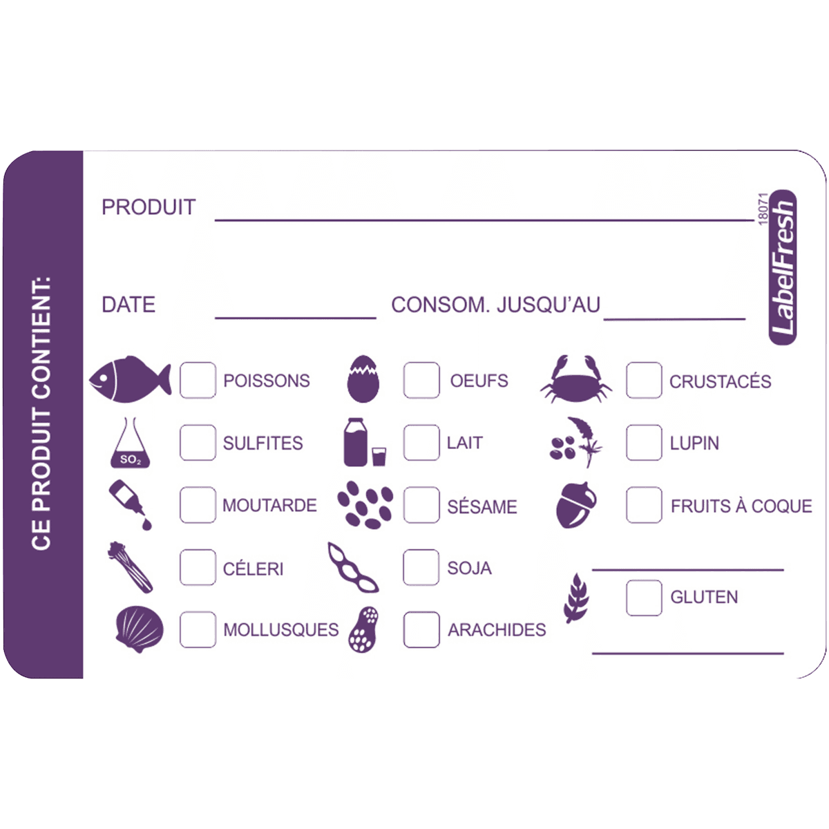 LABELFRESH WARNING - 500 LABELS - 14 ALLERGENES INCL.PICTOS - 70X45MM
