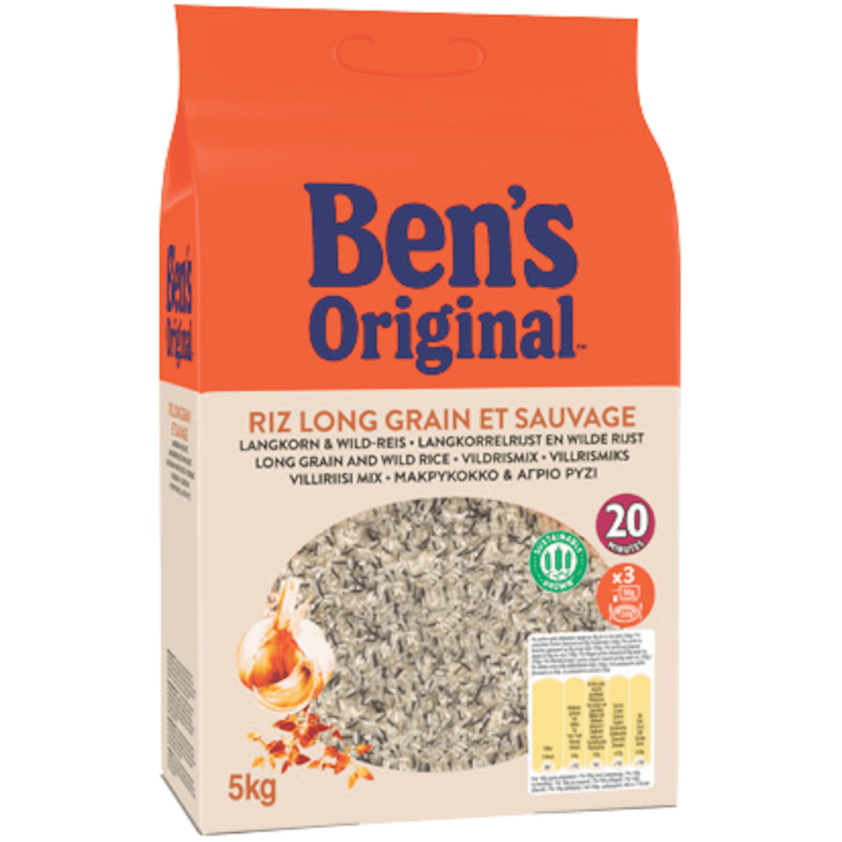 RIZ LONG GRAIN ET SAUVAGE 5 KG