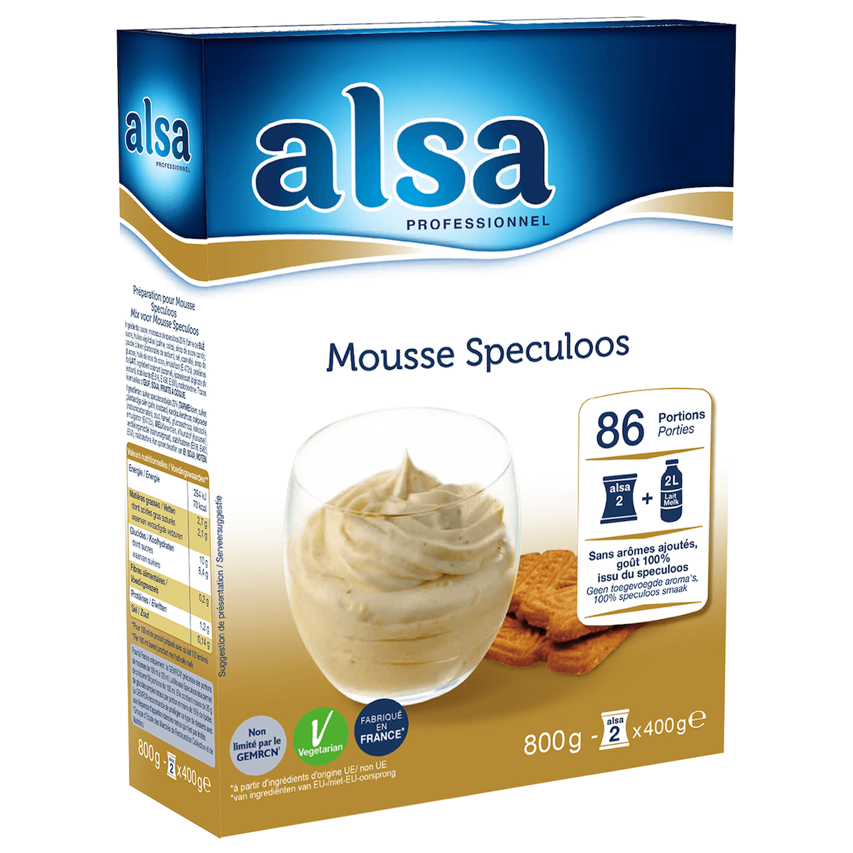 MOUSSE SPECULOOS 800GR 86 PORTIONS