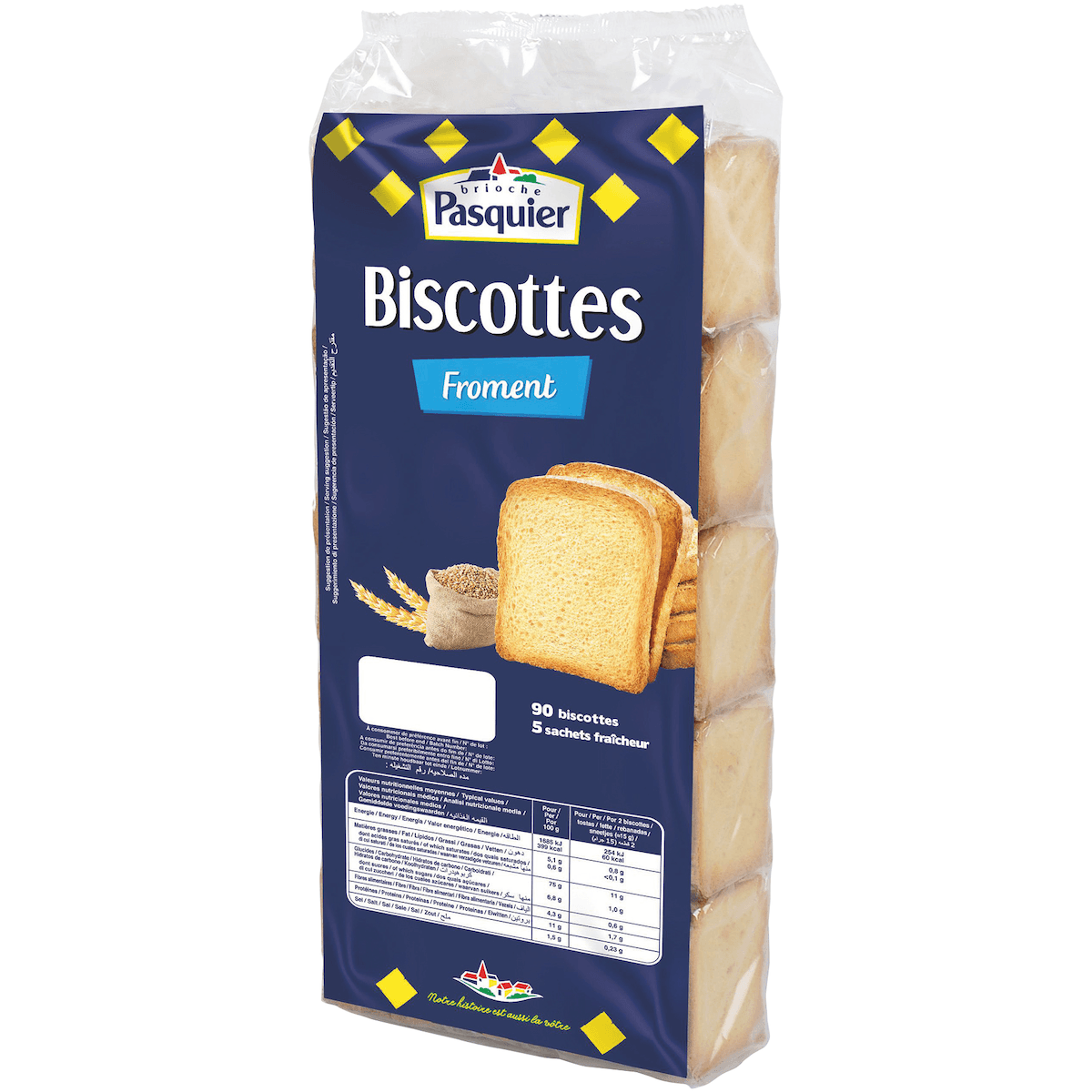 BISCOTTES FROMENT 90 TRANCHES - 675G