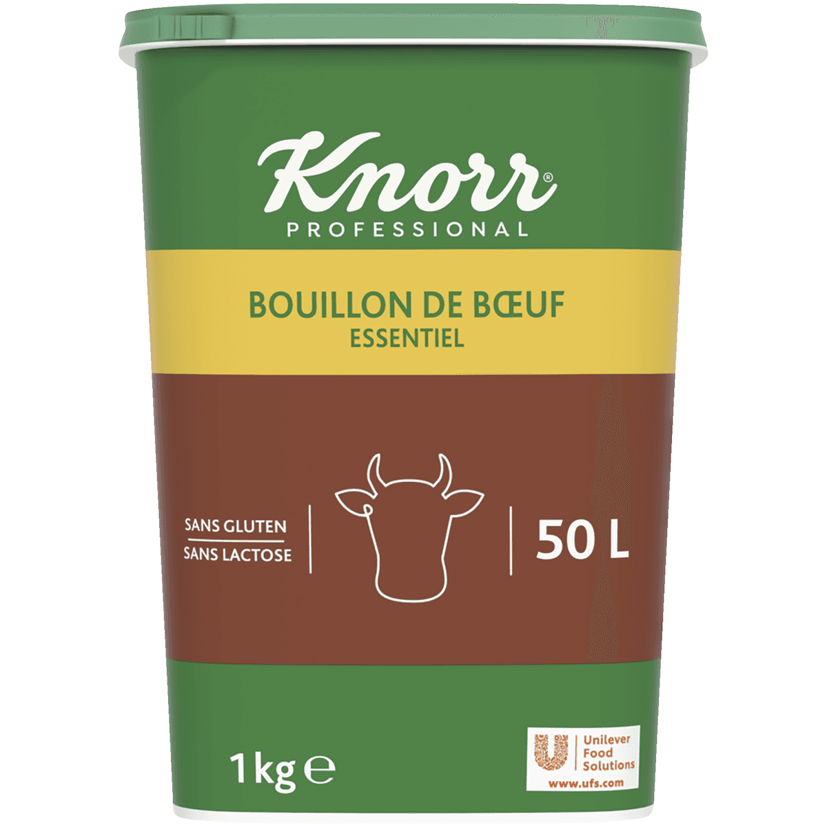 KNORR ESSENTIEL 1-2-3 BOUILLON DE BOEUF 50L - BTE 1KG