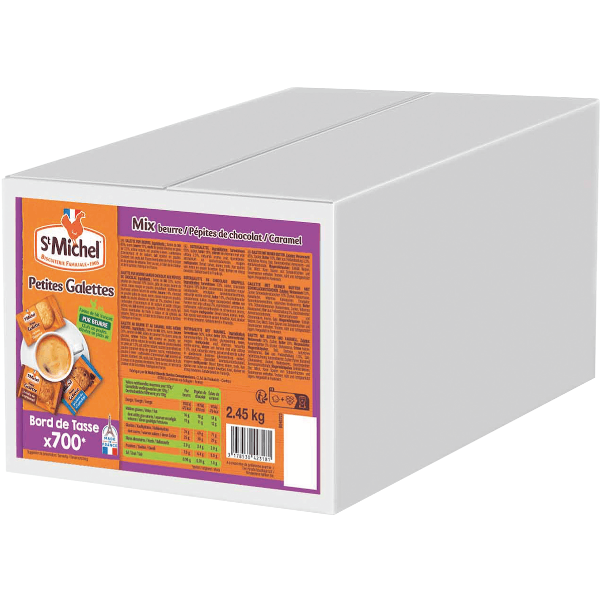 PANACHE PETITES GALETTES NATURES PEPITES CHOC ET CARAMEL - 700 PIECES DE 3.5G