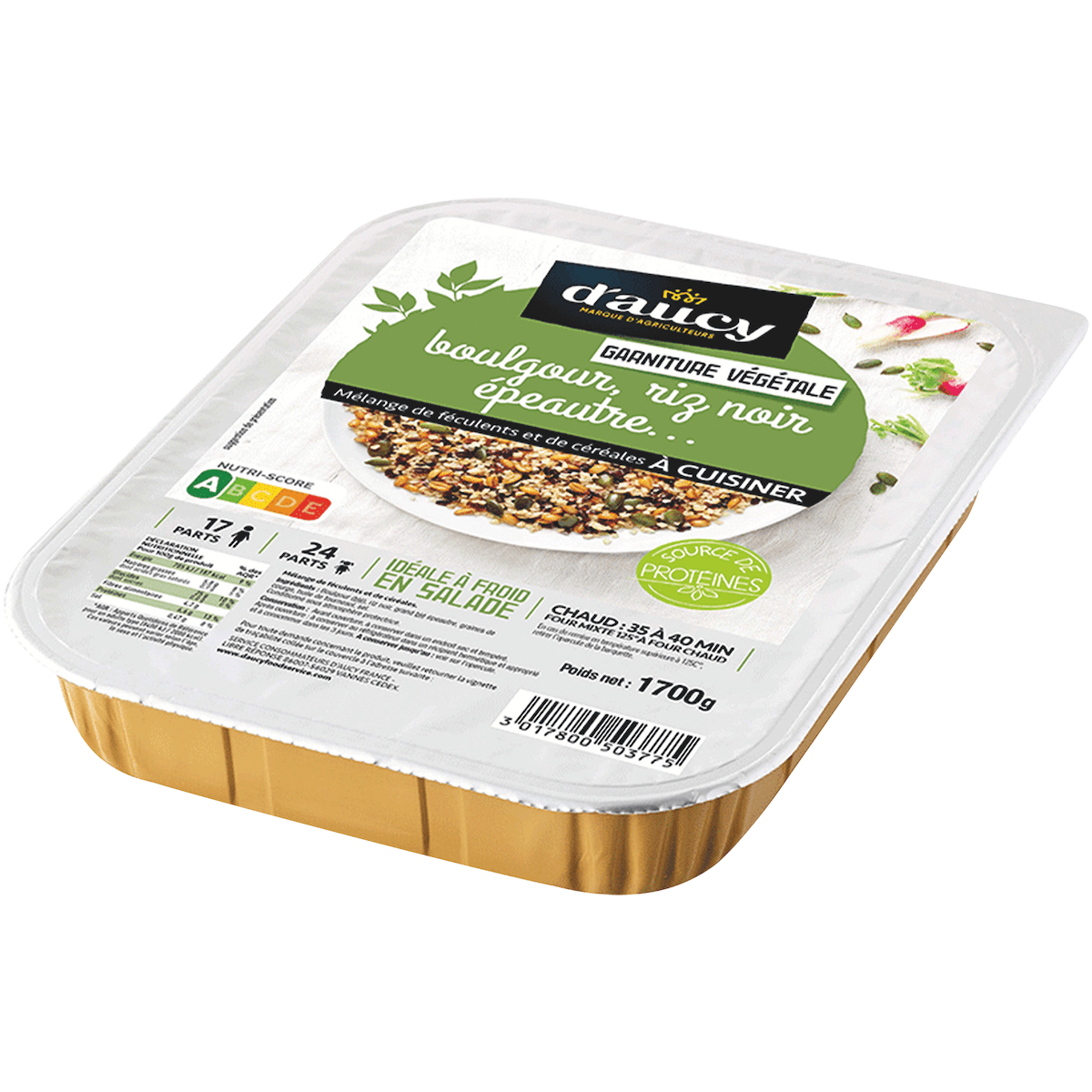 GARNITURE VEGETALE BOULGOUR RIZ NOIR EPEAUTRE GRAINES DE COURGE  1,7KG