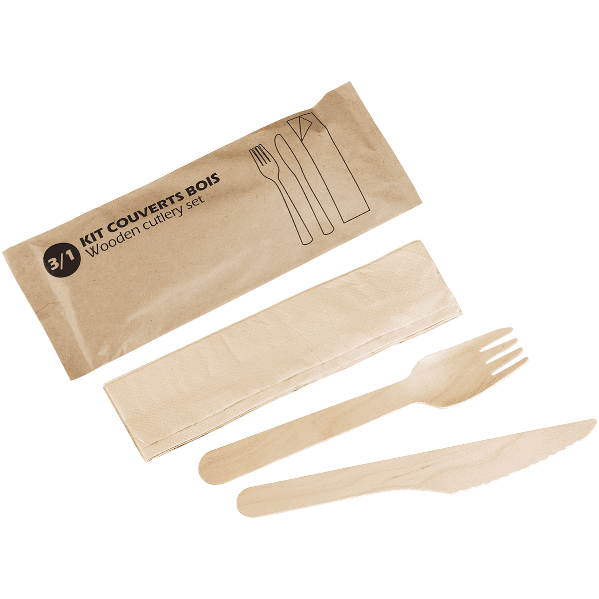 KITS COUVERTS EN BOIS 220X82X7- SERVIPACK-SCT 100