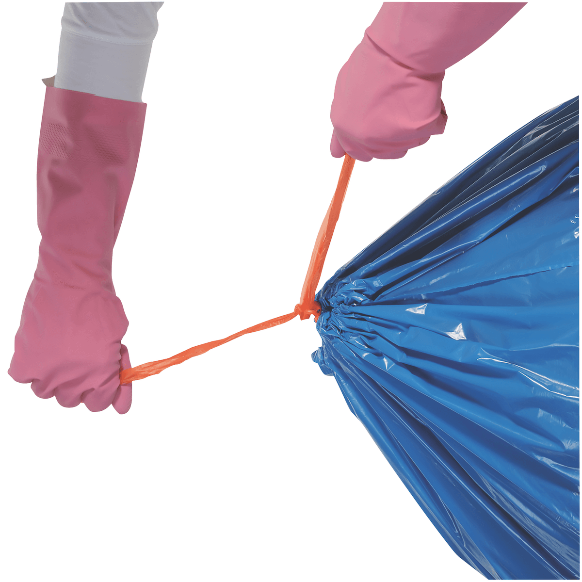 SAC POUBELLE PEBD AVEC LIENS COULISSANTS BLEU 30L - CARTON DE 100