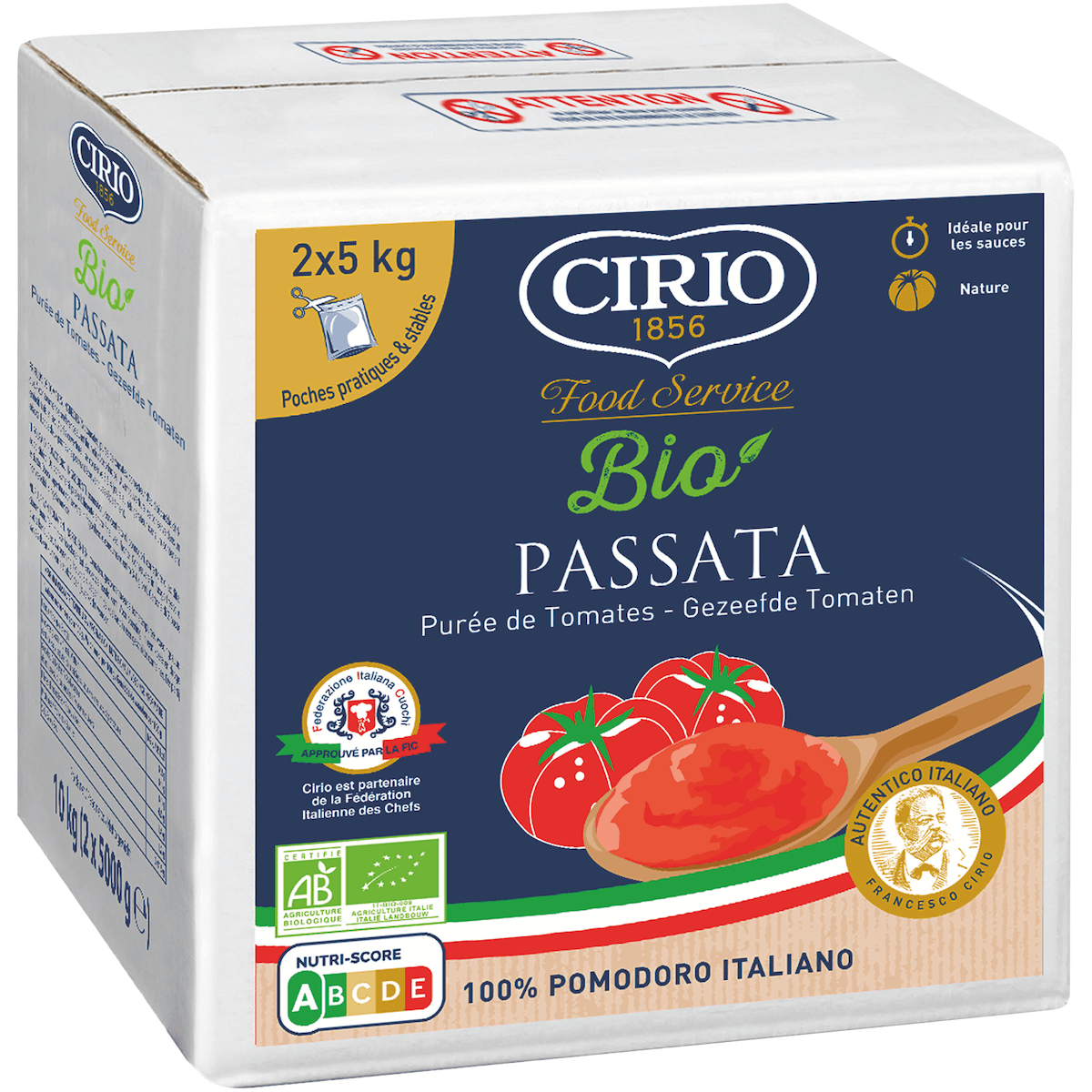 PUREE DE TOMATES BIO - CRT 2 POCHES DE 5KG