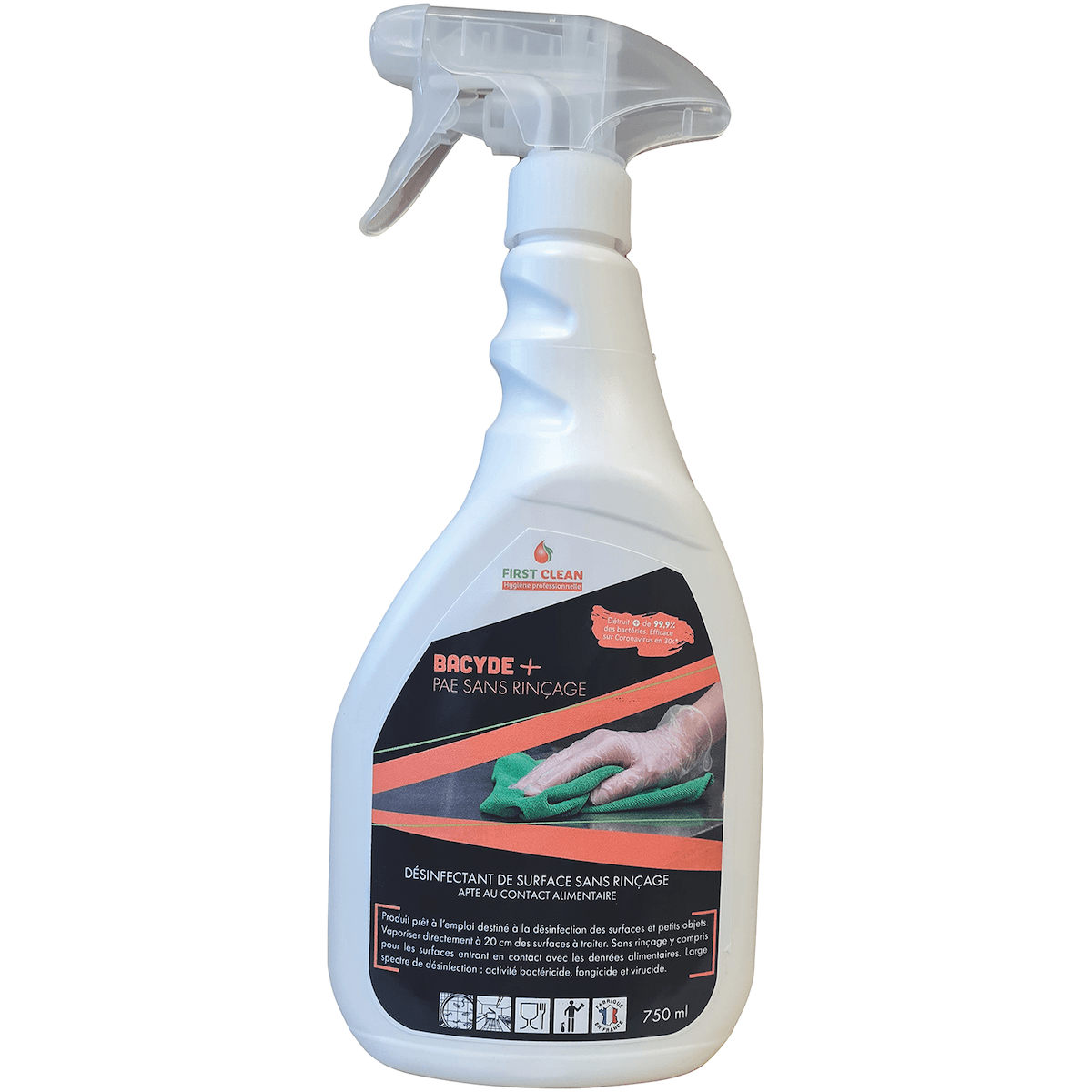 DESINFECTANT DE SURFACE SANS RINCAGE TP1/2 ET 4 - SPRAY 750ML