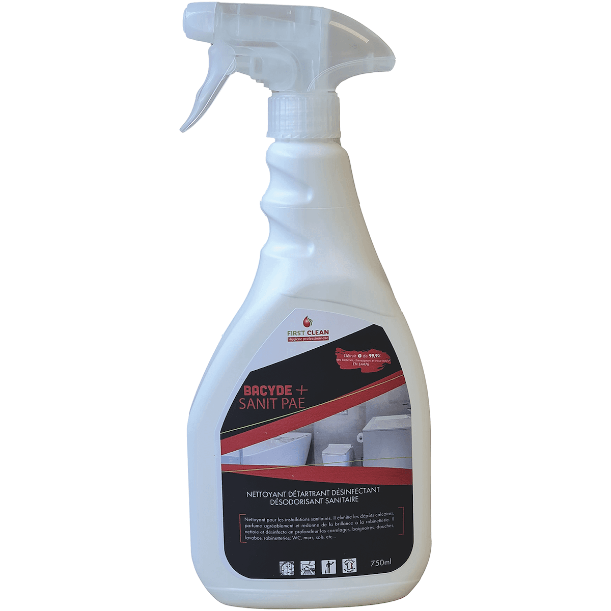 BACYDE + SANITAIRE PAE -SPRAY 750ML (VIRUCIDE, ACTIF CORONAVIRUS)