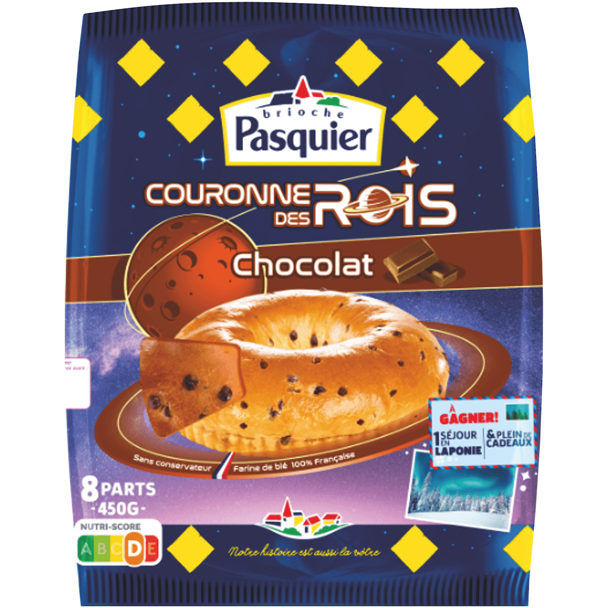 COURONNE DES ROIS AVEC FEVES PEPITES DE CHOCOLAT 450G