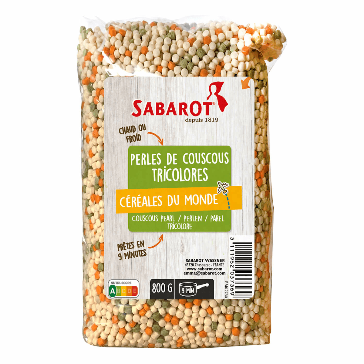 PERLE DE COUSCOUS TRICOLORES - 800G
