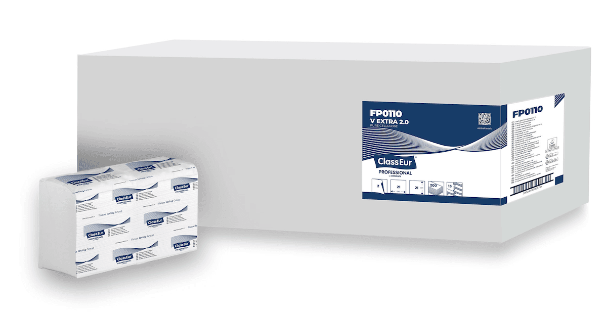 ESSUIE MAINS ENCHEVÊTRÉ 2 PLIS 21X21CM PLIAGE EN V X300