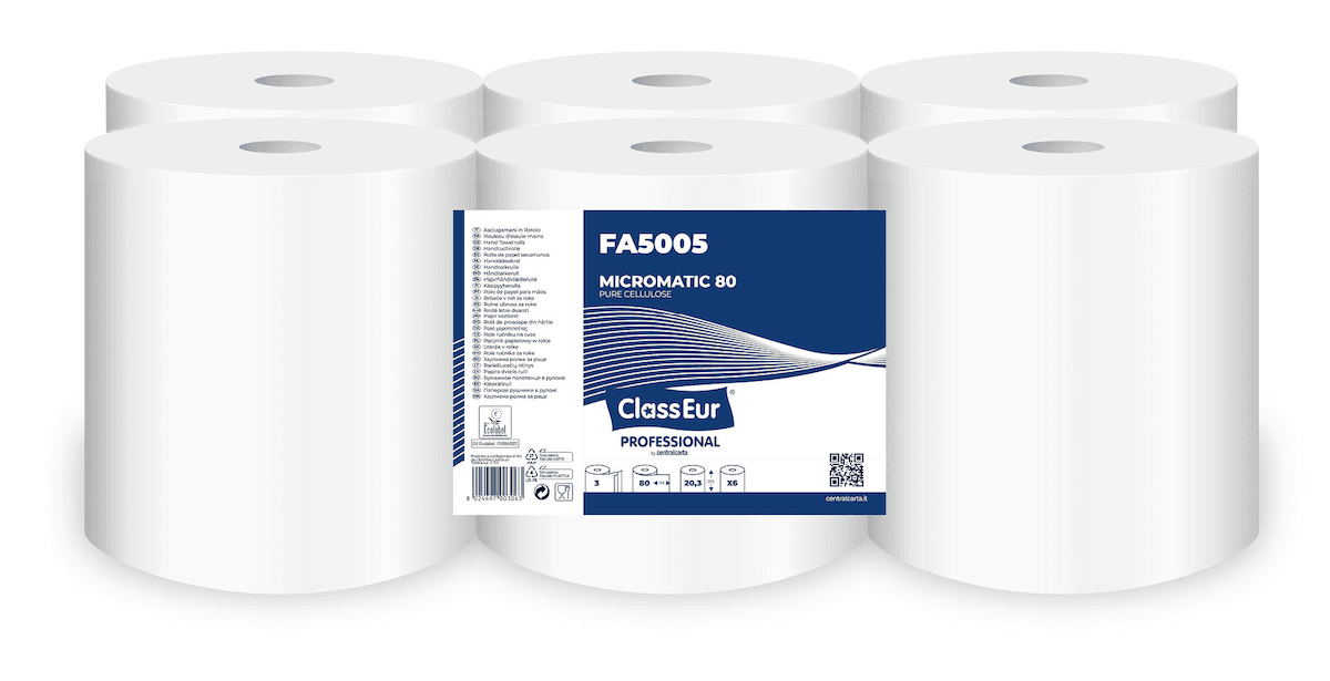 ROULEAU D'ESSUIE MAINS 2 PLIS BLANC AUTOCUT 140M X6