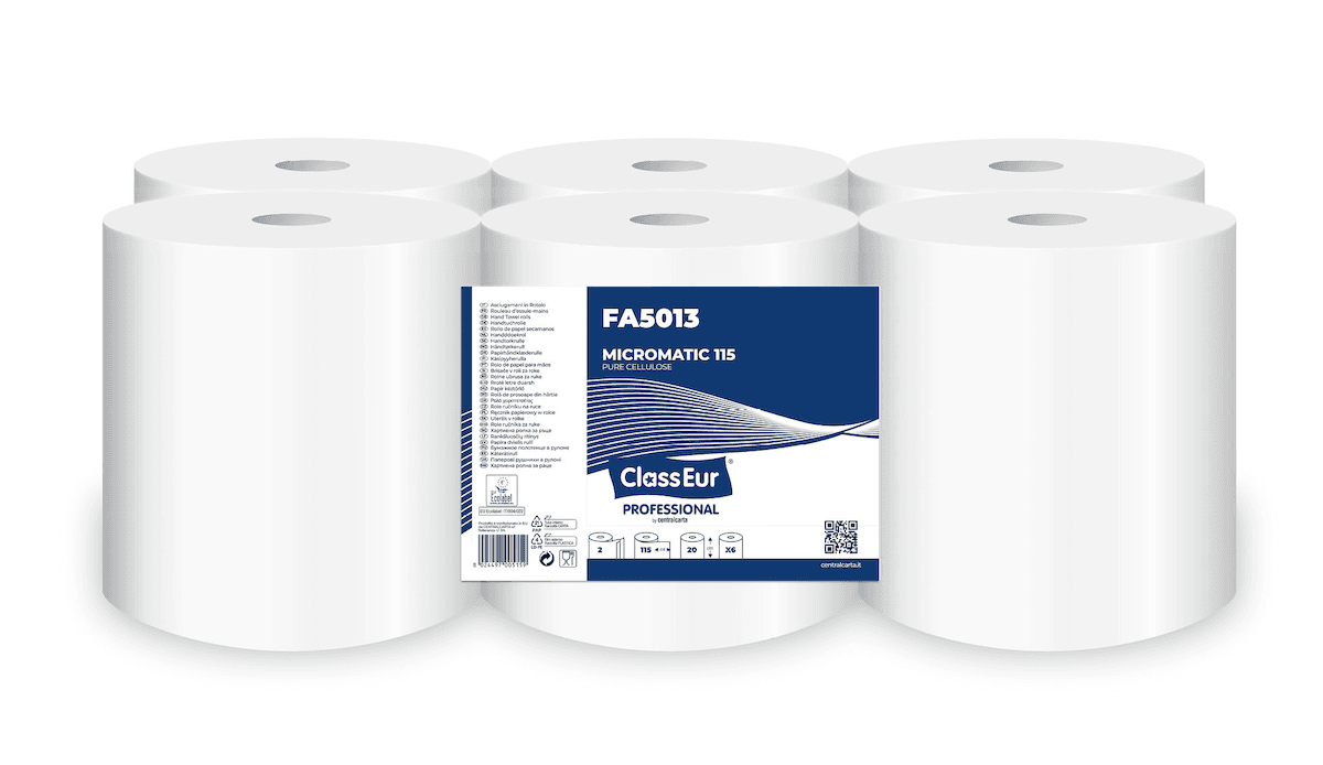 ROULEAU D'ESSUIE MAINS 2 PLIS BLANC AUTOCUT 120M X6
