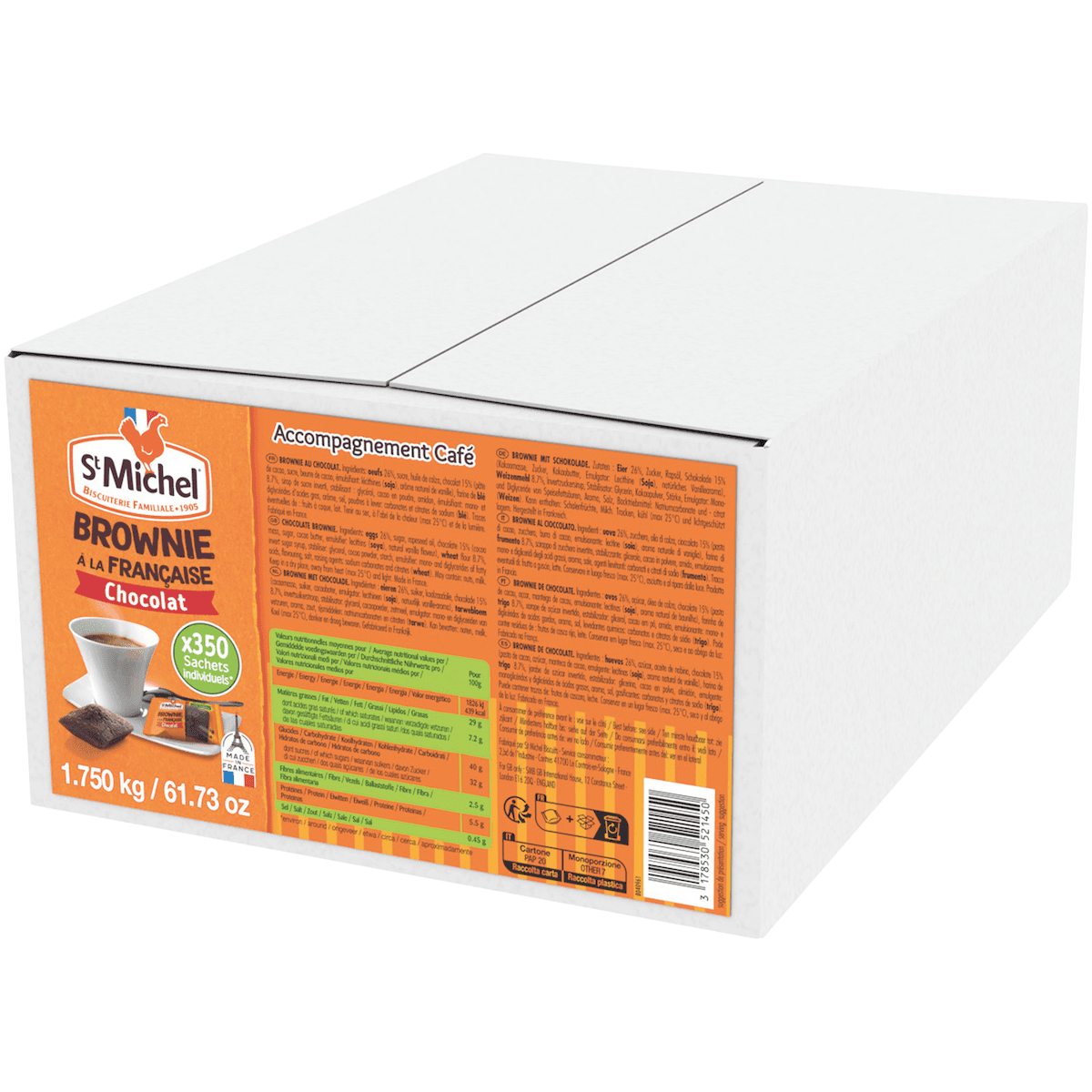 PETIT BROWNIE CHOCOLAT - 350 SACHETS INDIVIDUELS DE 5G