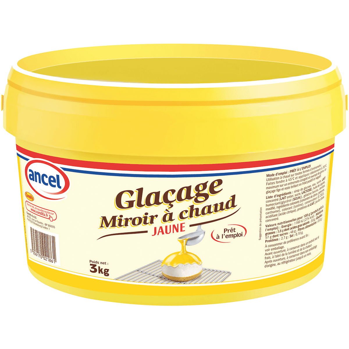 GLACAGE MIROIR JAUNE A CHAUD SEAU 3KG