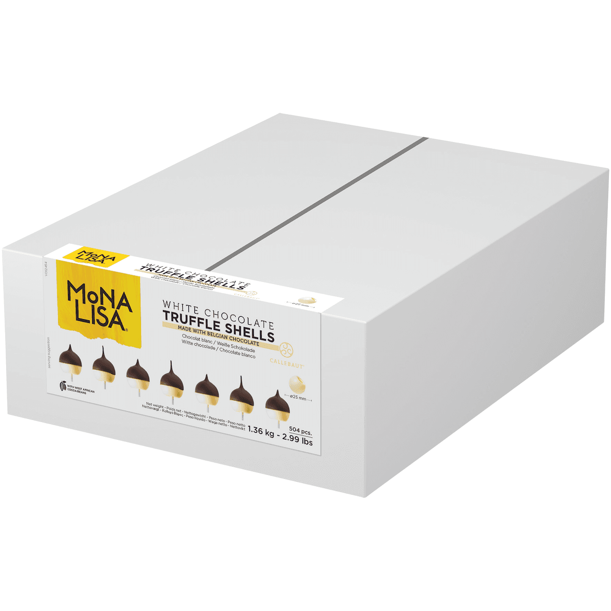 BOULES TRUFFES EN CHOCOLAT BLANC 504 PIECES BOITE 1,36KG