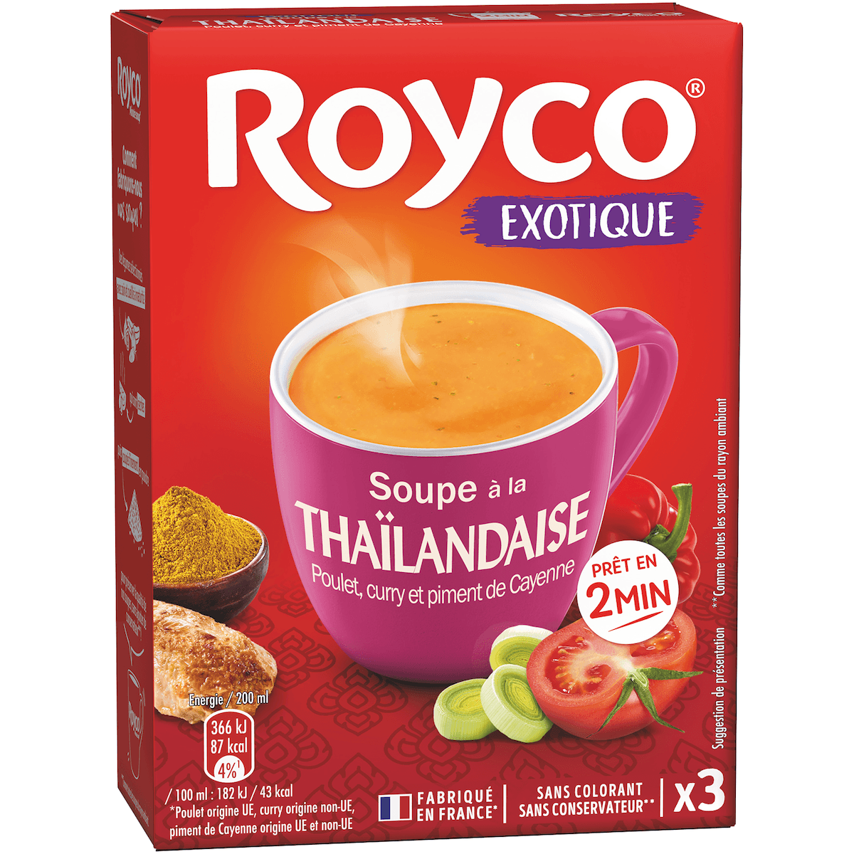 SOUPE A LA THAILANDAISE - BOITE 3 SACHETS