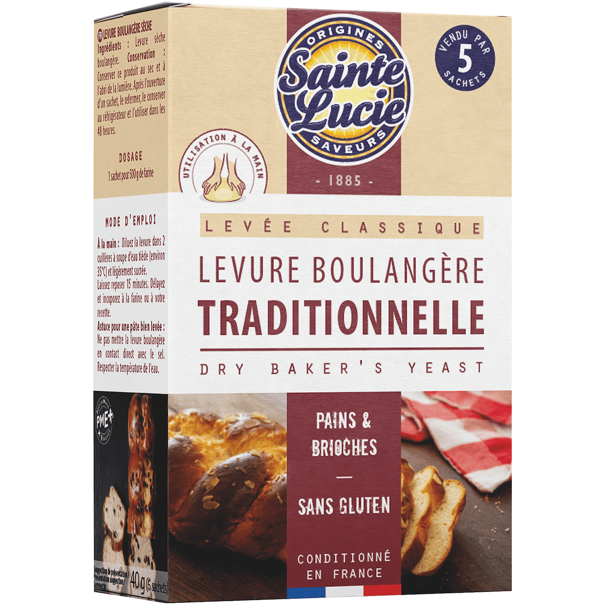 LEVURE DE BOULANGERIE TRADITIONNELLE 5 SACHETS DE 8G