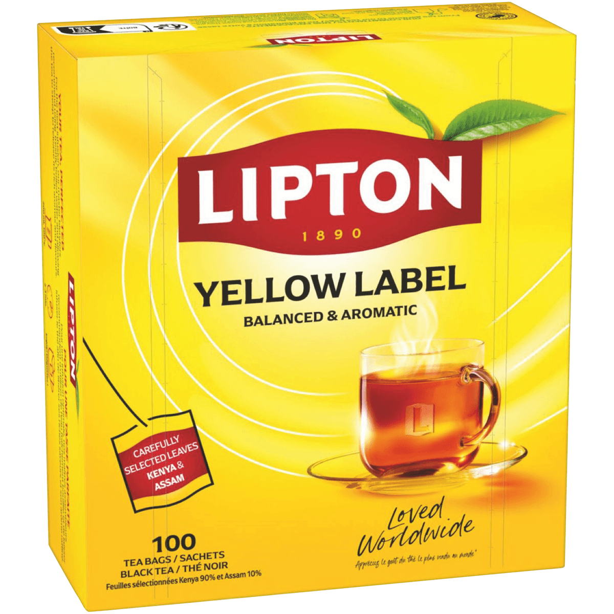 LIPTON THE NOIR YELLOW LABEL- BTE DE 100 SACHETS SERVICE