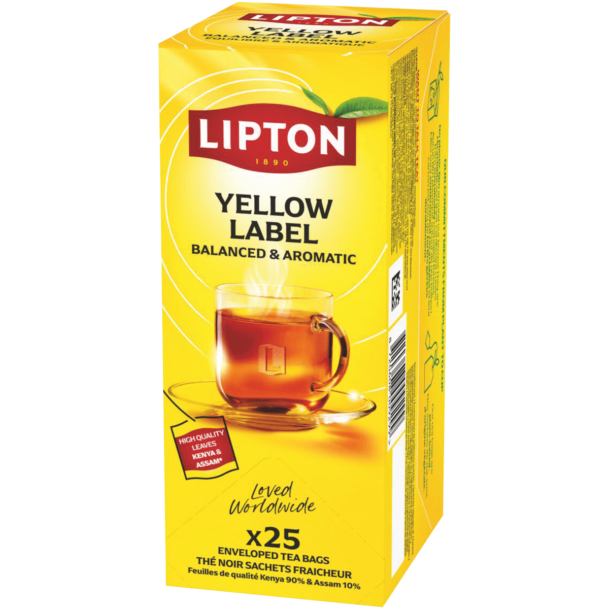 LIPTON FEEL GOOD SELECTION THE NOIR YELLOW LABEL- BTE 25 SACHETS FRAICHEUR