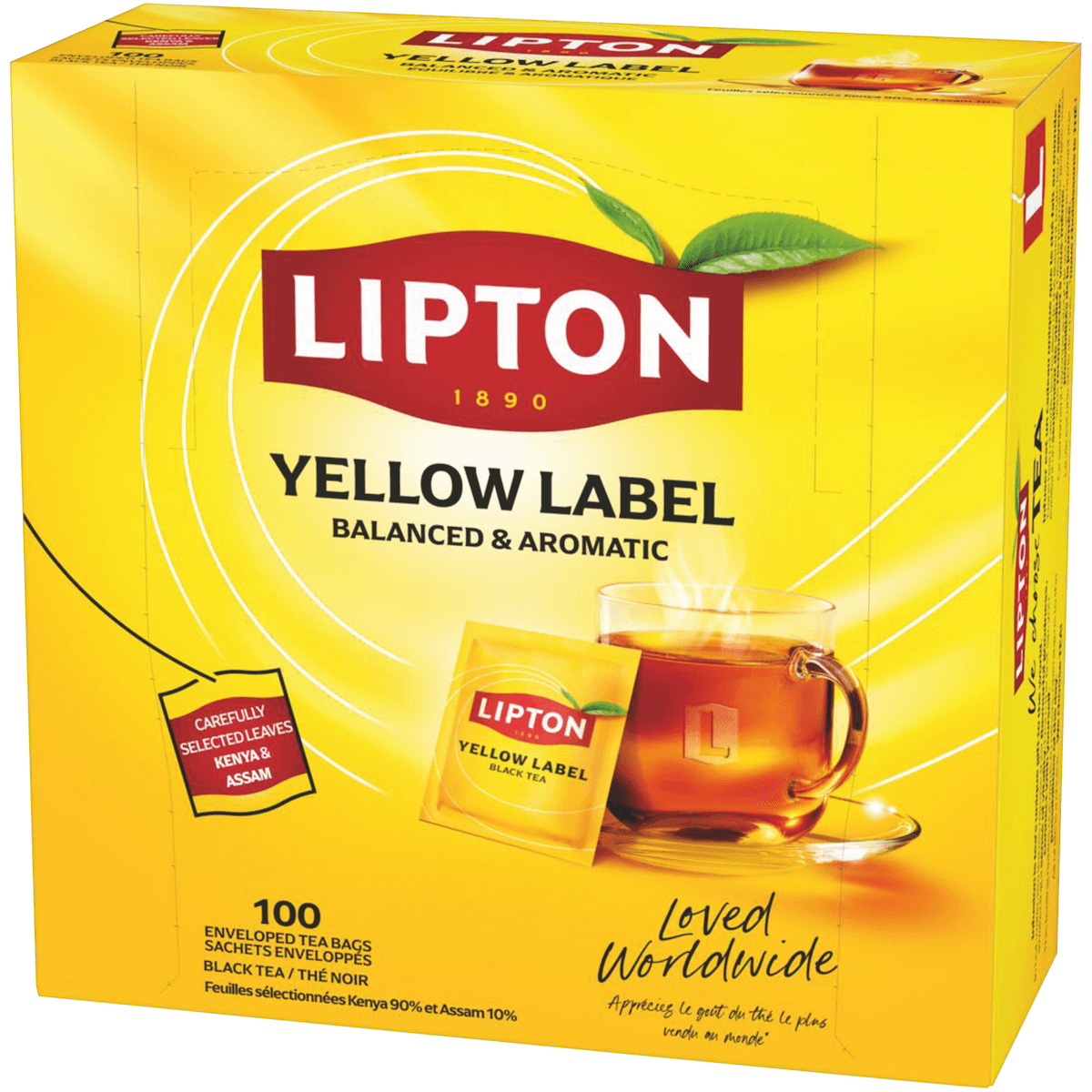 LIPTON FEEL GOOD SELECTION THE NOIR YELLOW LABEL- BTE 100 SACHETS FRAICH