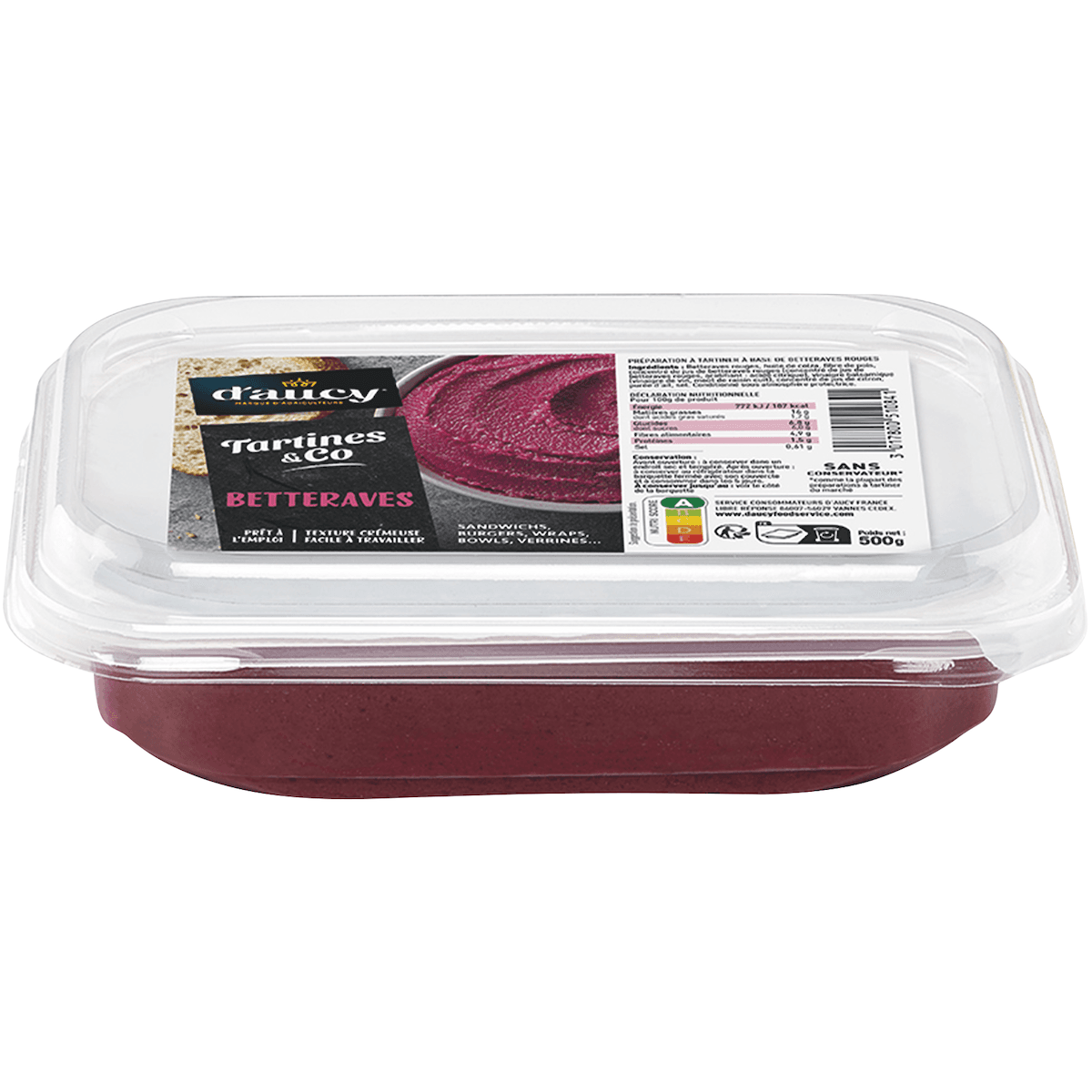 TARTINES & CO BETTERAVES ROUGES - BARQUETTE REFERMABLE 500G