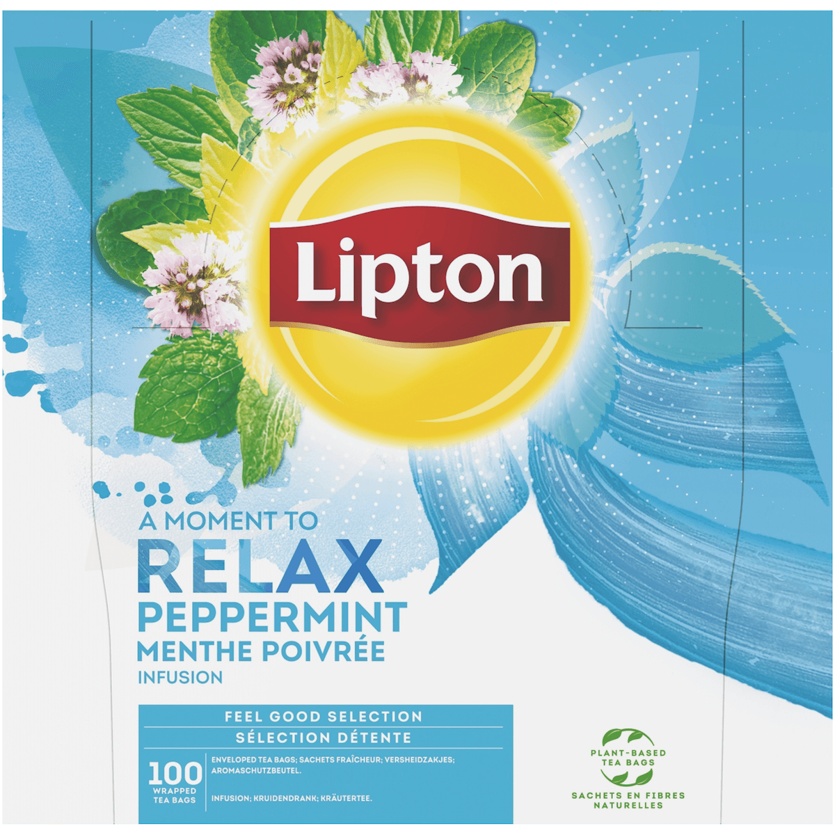LIPTON FELL GOOD SELECTION INFUSION MENTHE - BOITE 100 SACHETS FRAICHEUR