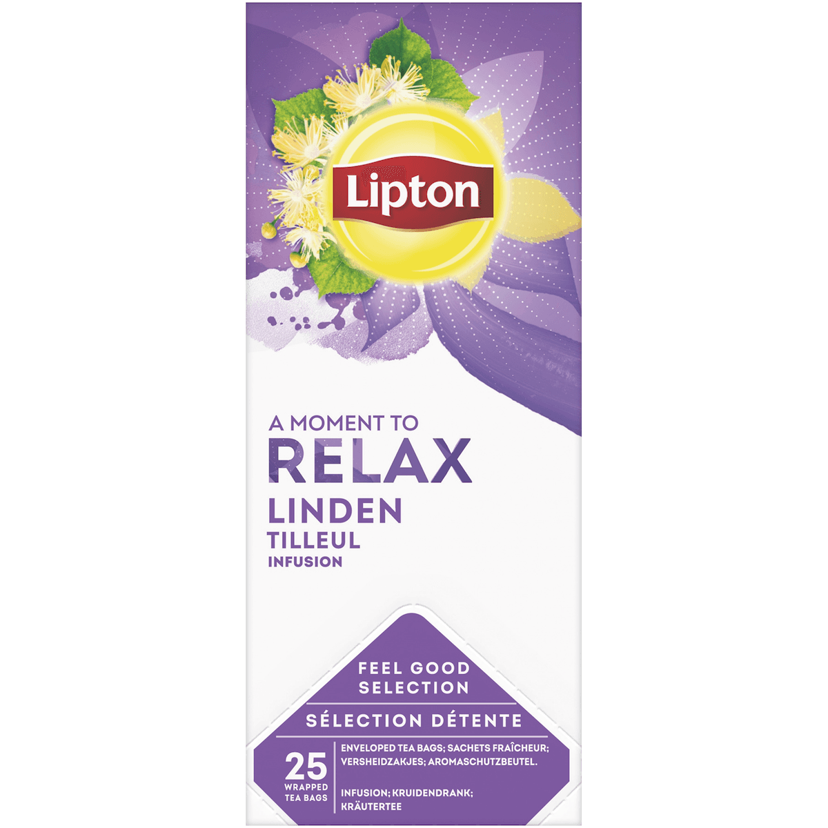 LIPTON FEEL GOOD SELECTION INFUSION TILLEUL - BOITE 25 SACHETS FRAICHEUR