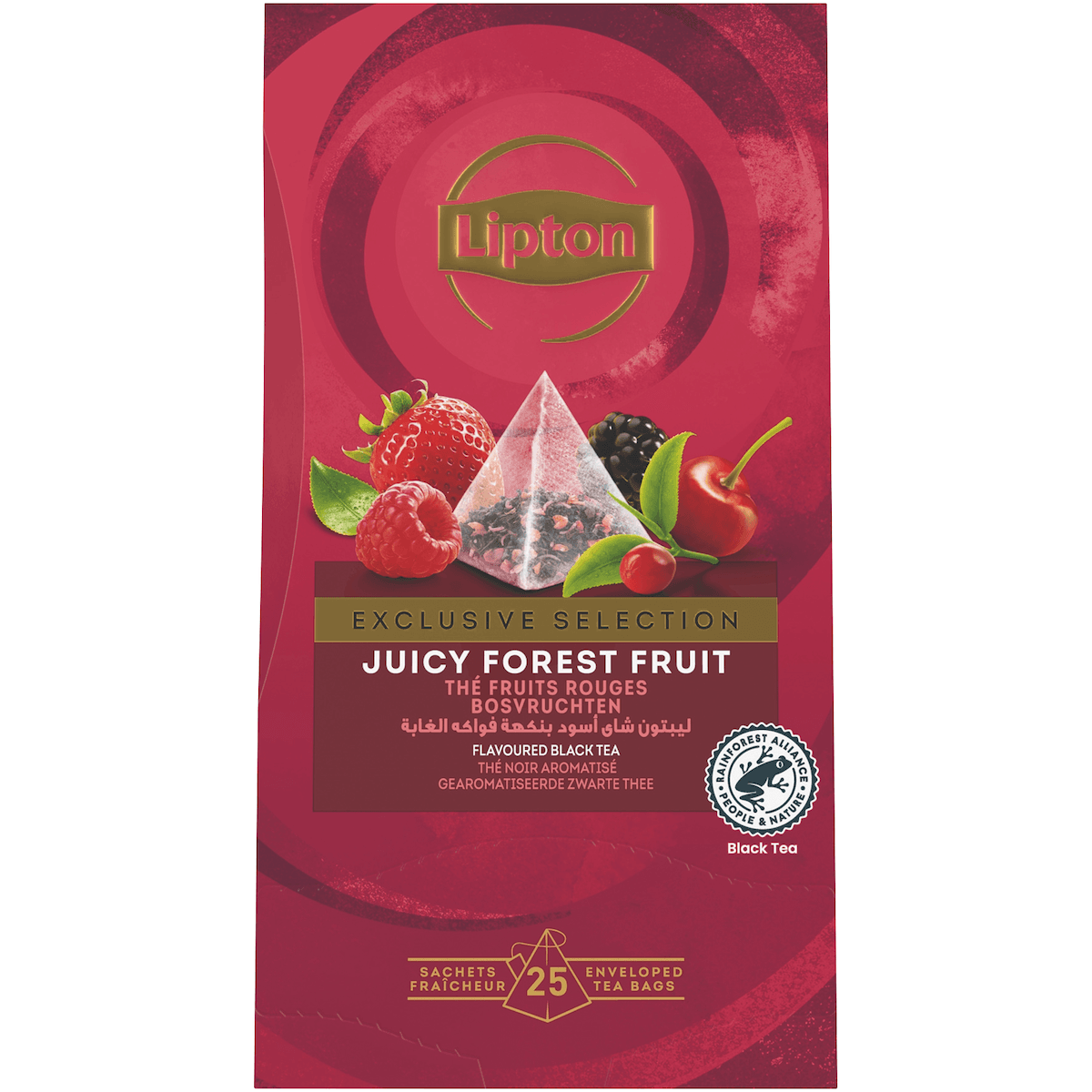 LIPTON EXCLUSIVE SELECTION FRUITS ROUGES-25 SACHETS PYRAMIDES