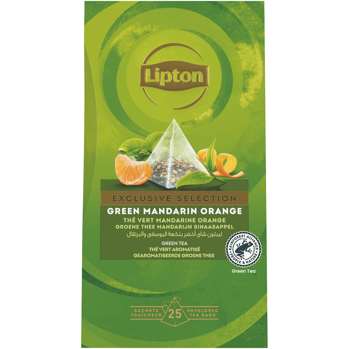 LIPTON EXCLUSIVE THE VERT MANDARINE ORANGE - 25 SACHETS PYRAMIDES