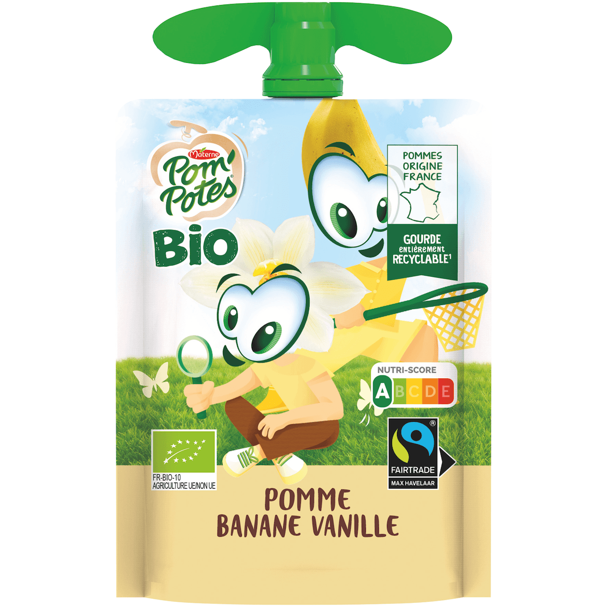 POM'POTES POMME BANANE VANILLE BIO SSA GOURDE 90G COLIS DE 48 PIECES