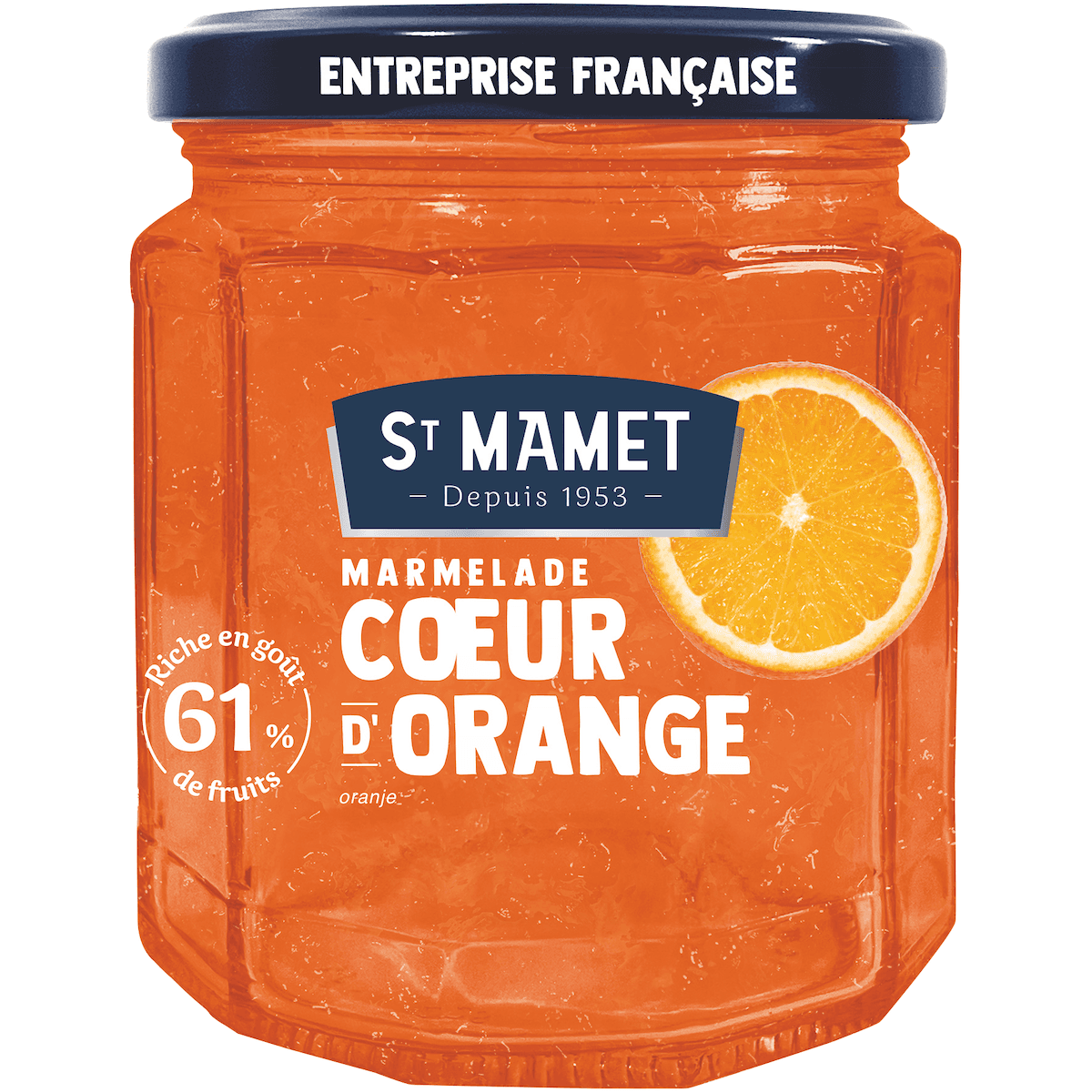 COEUR DE FRUIT ORANGE 61% - BOCAL VERRE 310G