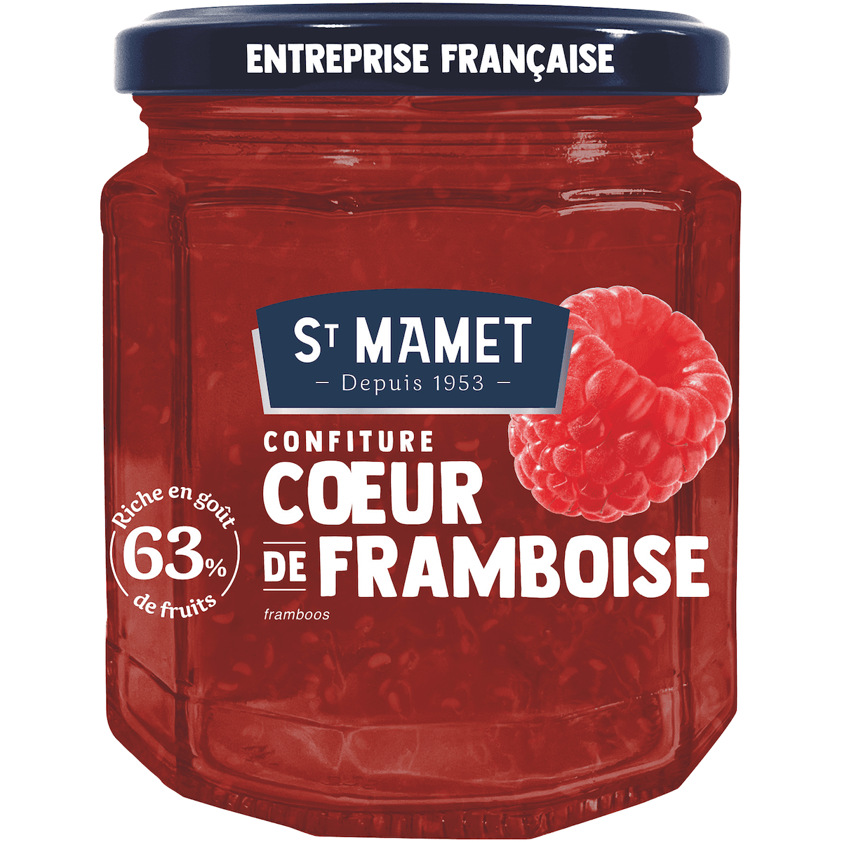 COEUR DE FRUIT FRAMBOISE 63% - BOCAL VERRE 310G